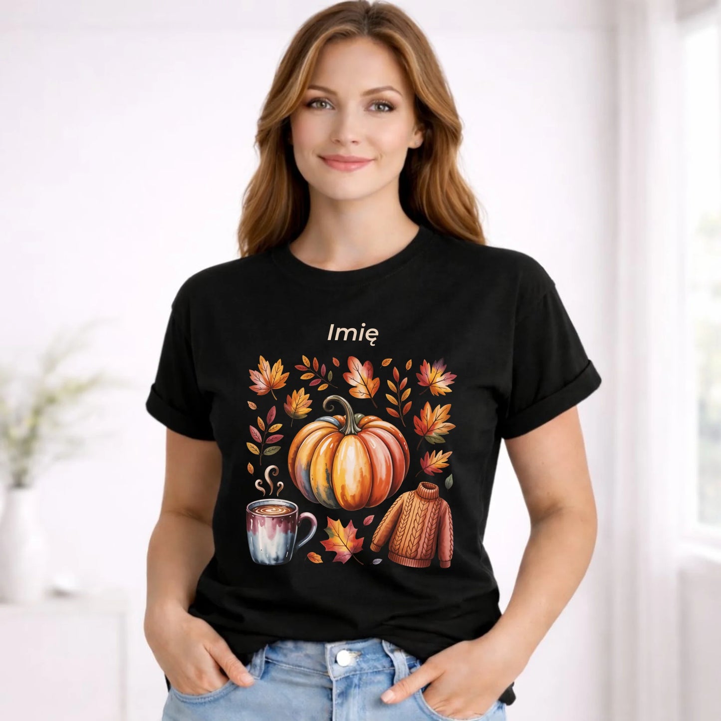 Koszulka damska jesienna - Złota jesień - personalizowana JS30 - StoryCups.pl