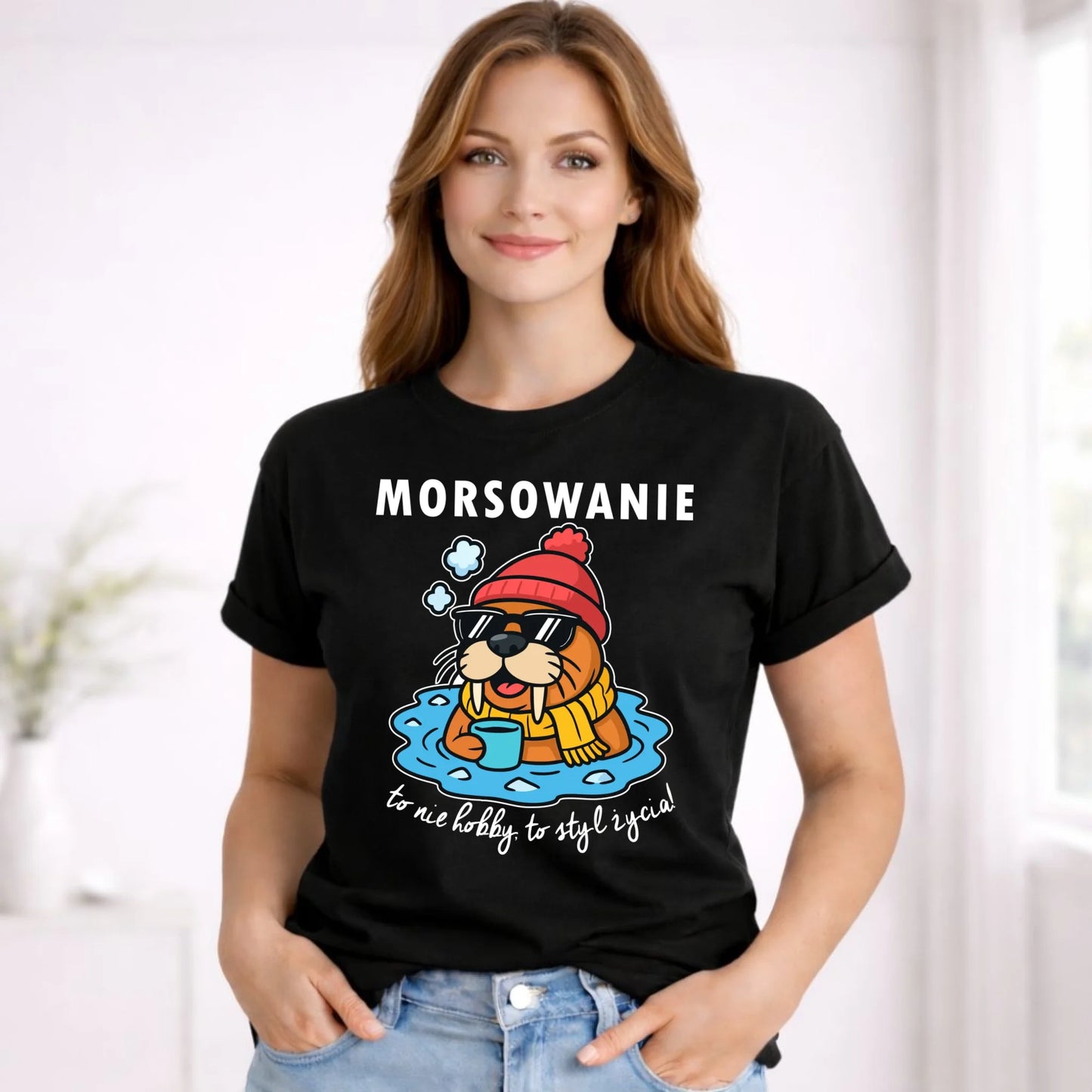 Koszulka damska - prezent dla morsa - Morsowanie to styl życia HM10 - StoryCups.pl