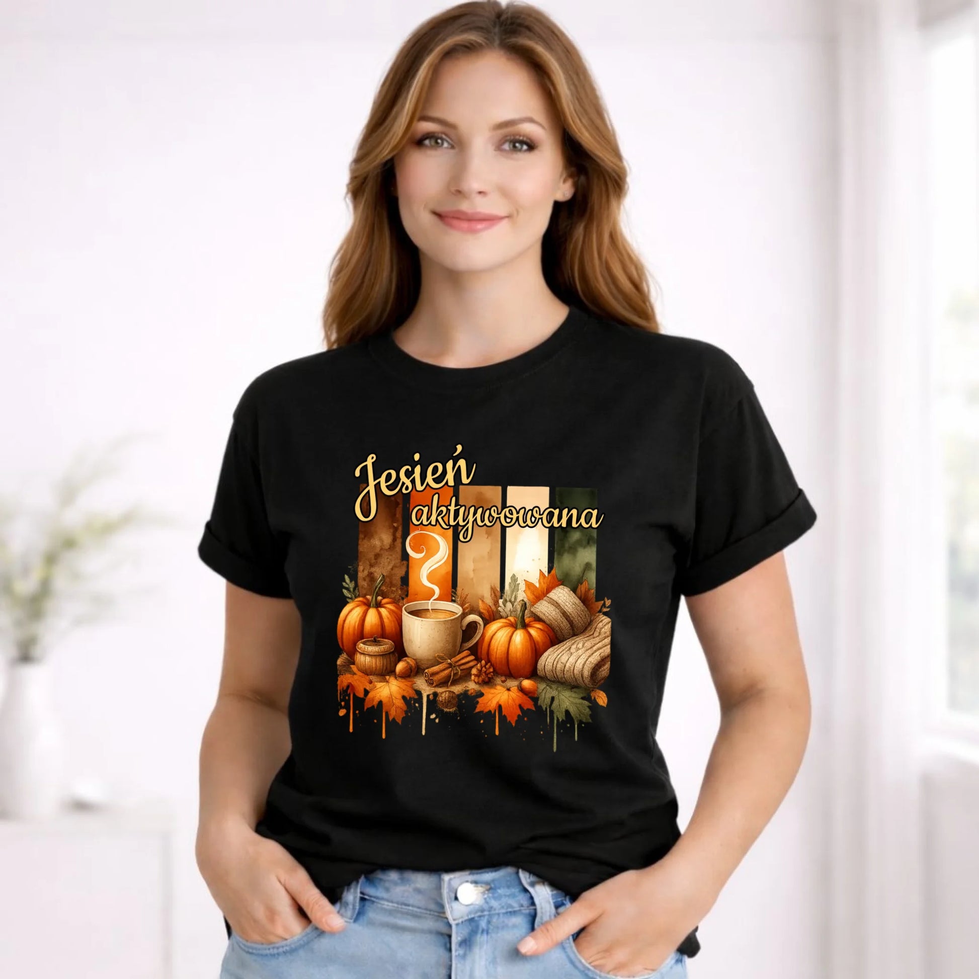 Koszulka damska jesienna - Jesień aktywowana JS26 - StoryCups.pl