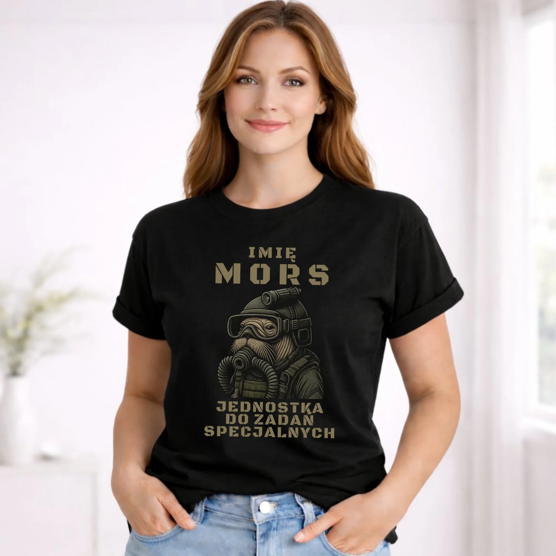 Koszulka damska - prezent dla morsa - Mors do zadań specjalnych - personalizowana HM07 - StoryCups.pl