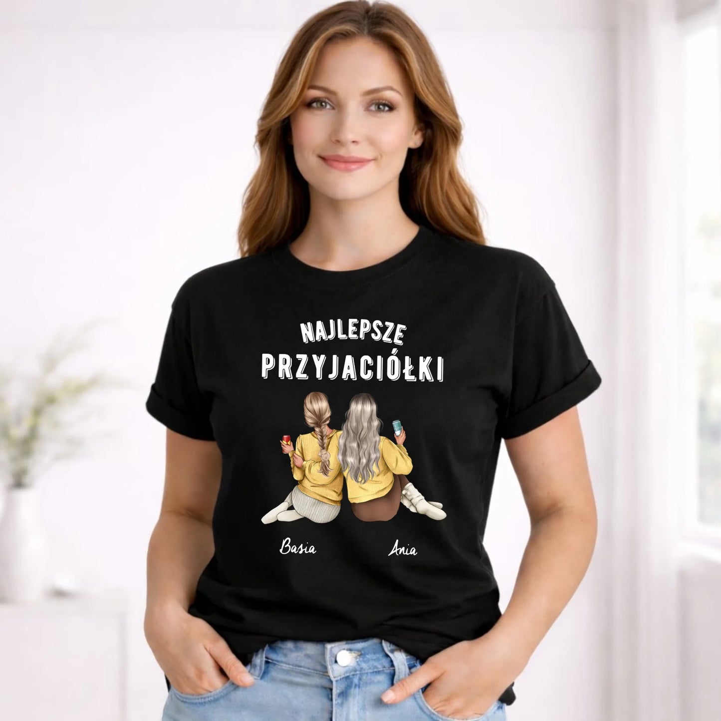 Koszulka damska - prezent dla przyjaciółek - Najlepsze przyjaciółki 2-4 osób - personalizowana PR01 - StoryCups.pl