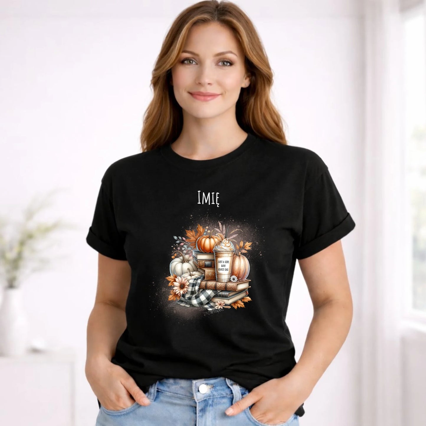 Koszulka damska jesienna - Książkara - personalizowana JS14 - StoryCups.pl