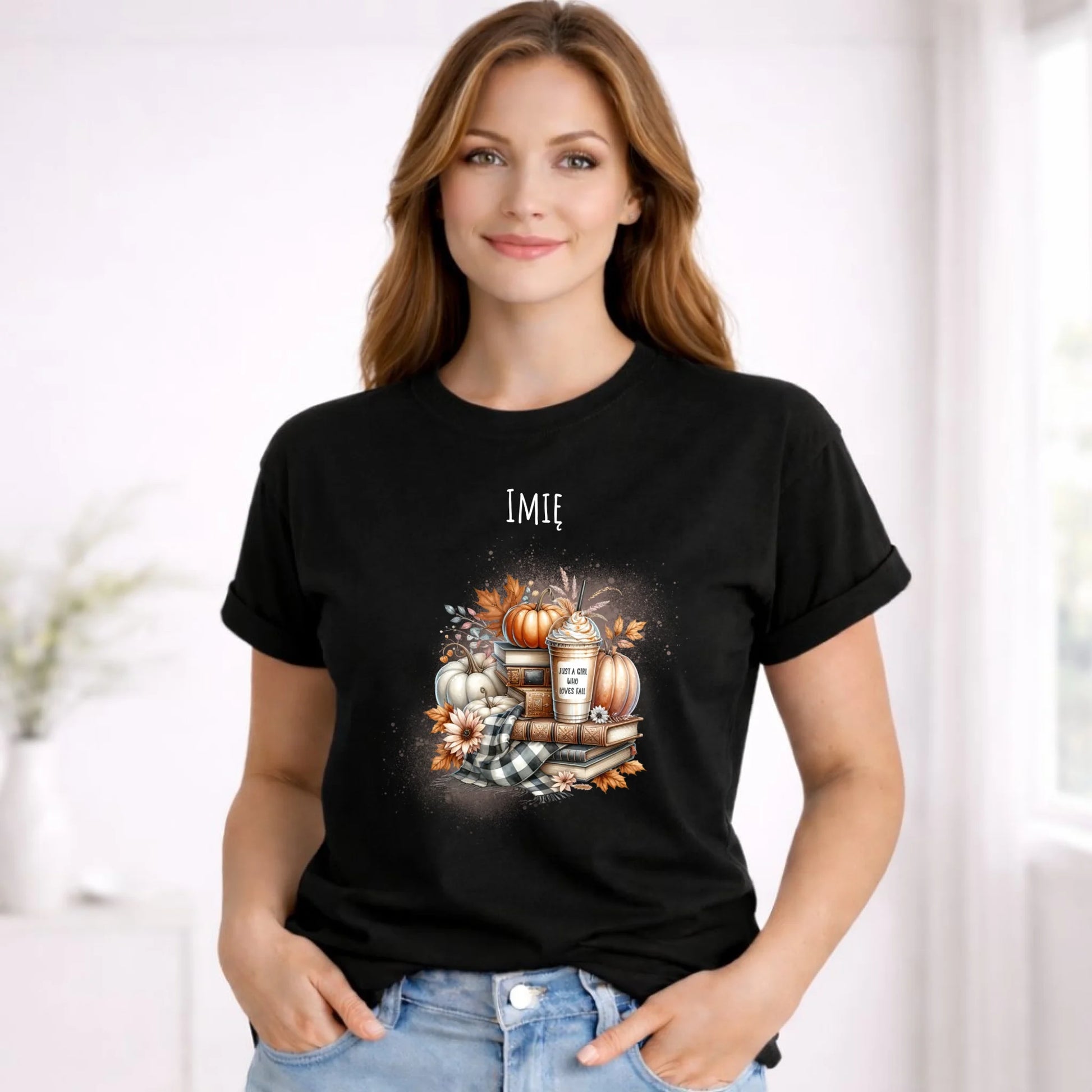 Koszulka damska jesienna - Książkara - personalizowana JS14 - StoryCups.pl