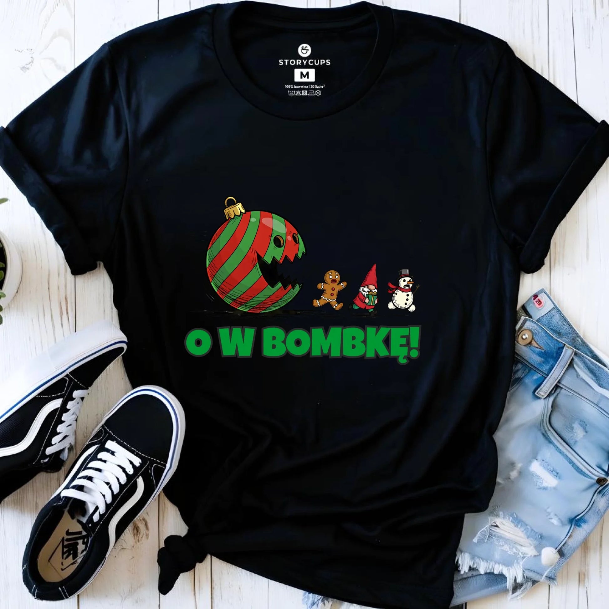 Koszulka damska świąteczna - O w bombkę BN142 - StoryCups.pl