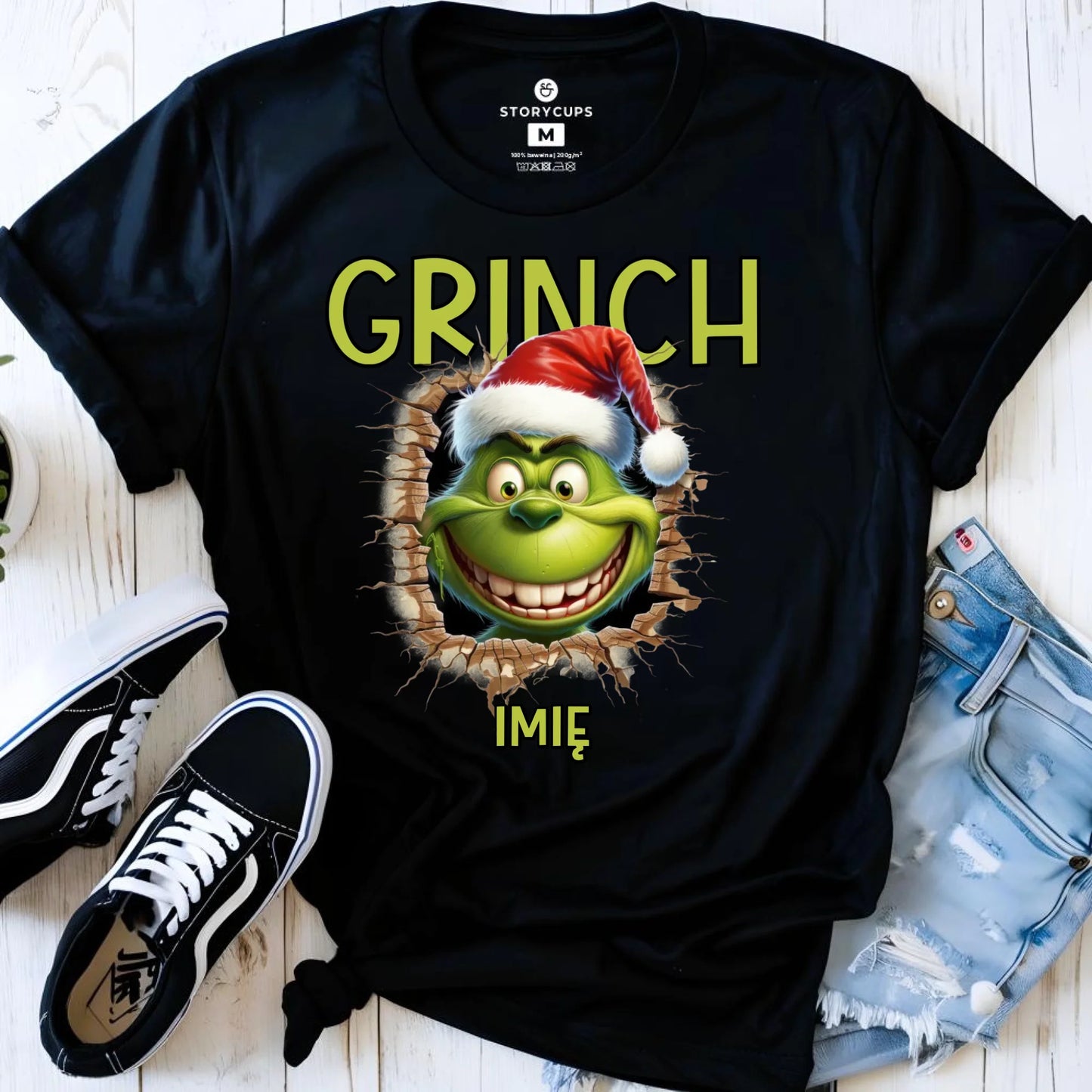 Koszulka damska świąteczna - Grinch - personalizowana BN112 - StoryCups.pl