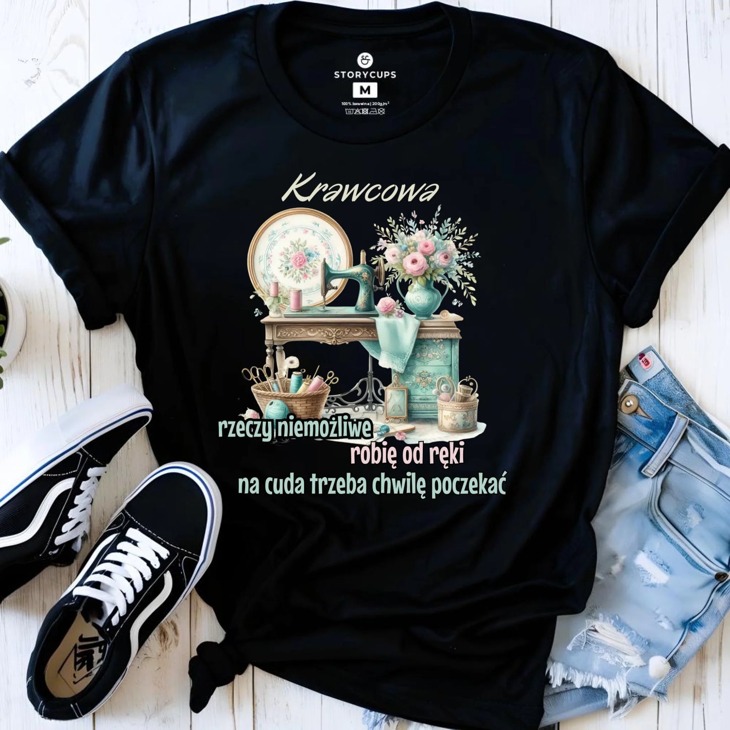 Koszulka damska szyciowa dla krawcowej - Rzeczy niemożliwe HS35 - StoryCups.pl