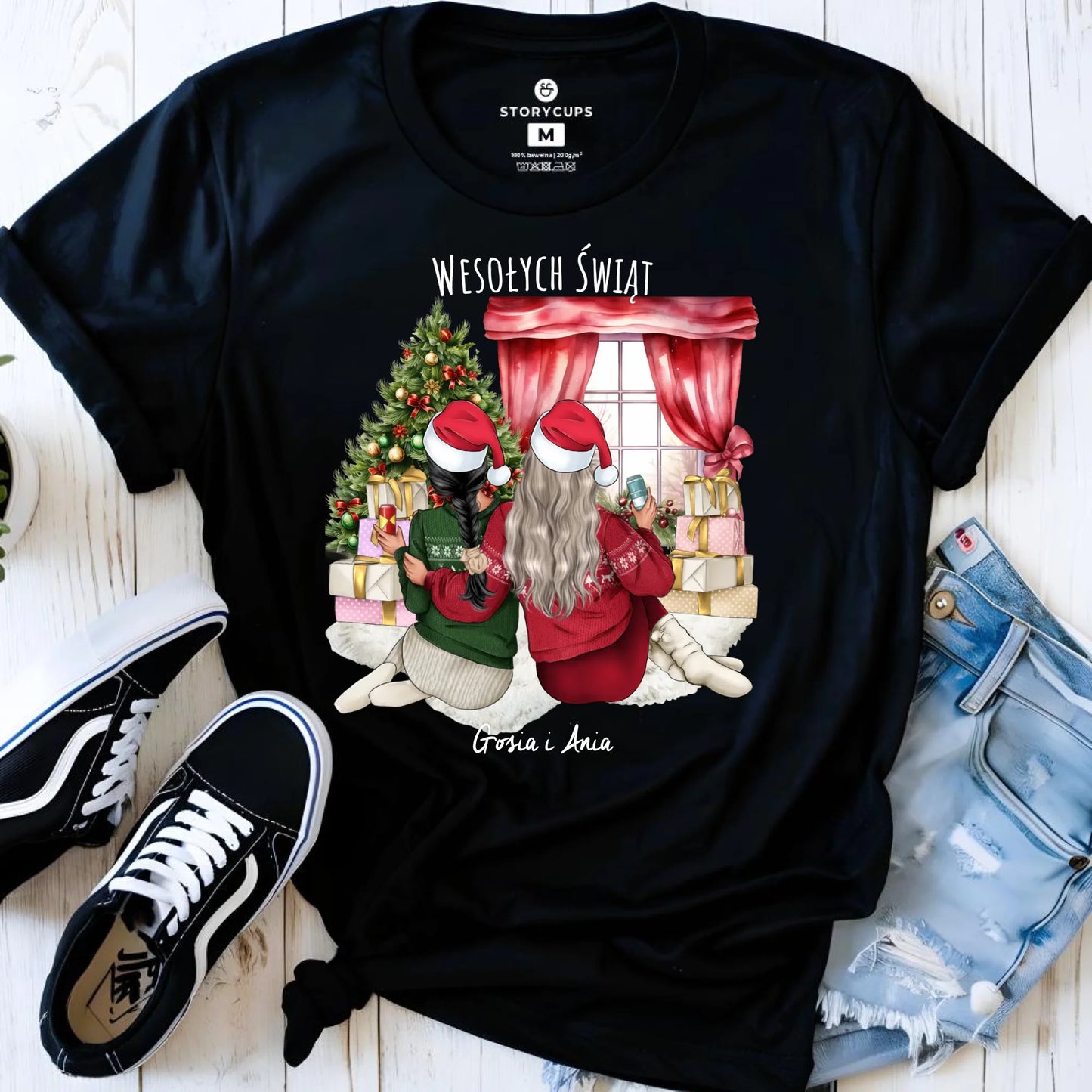 Koszulka damska świąteczna - prezent dla przyjaciółki - 2-4 przyjaciółek - personalizowana PR06 - StoryCups.pl