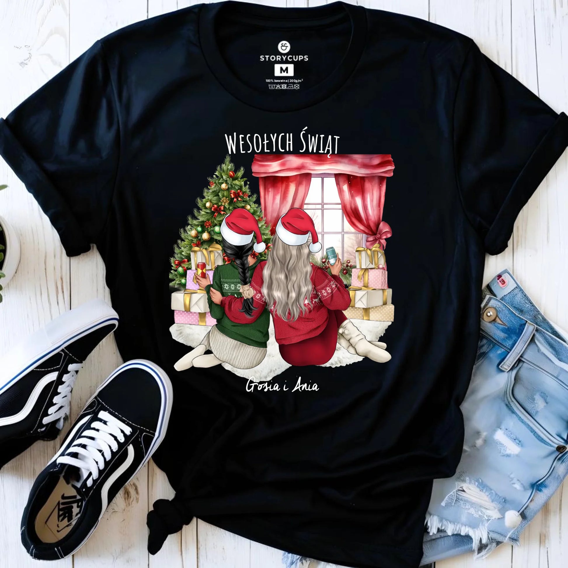 Koszulka damska świąteczna - prezent dla przyjaciółki - 2-4 przyjaciółek - personalizowana PR06 - StoryCups.pl