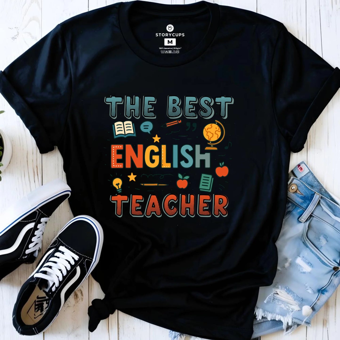 Koszulka damska dla nauczycielki angielskiego - The best english teacher N53 - StoryCups.pl