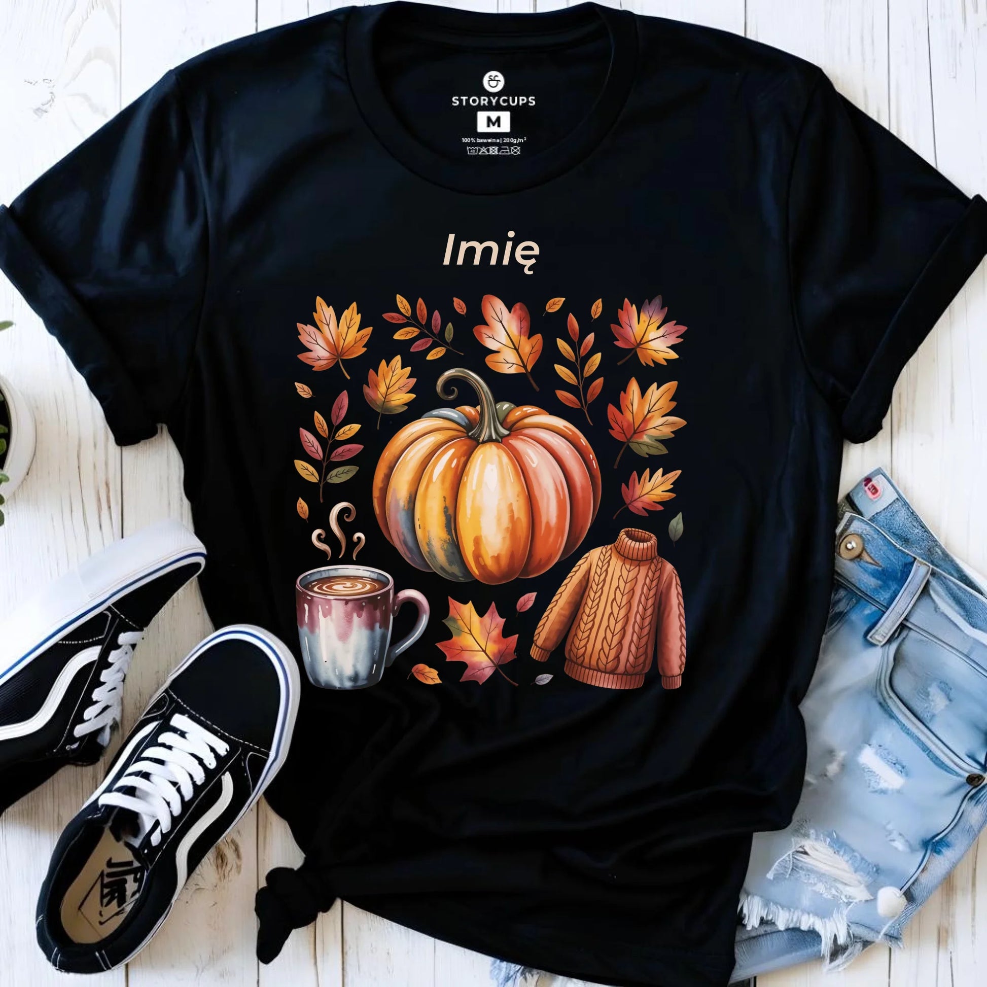 Koszulka damska jesienna - Złota jesień - personalizowana JS30 - StoryCups.pl