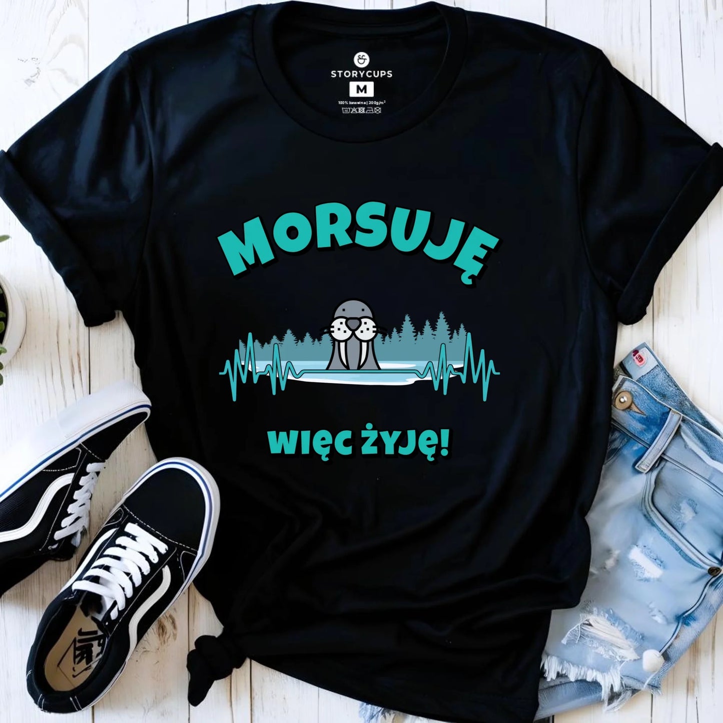 Koszulka damska - prezent dla morsa - Morsuję więc żyję - Mors HM02 - StoryCups.pl