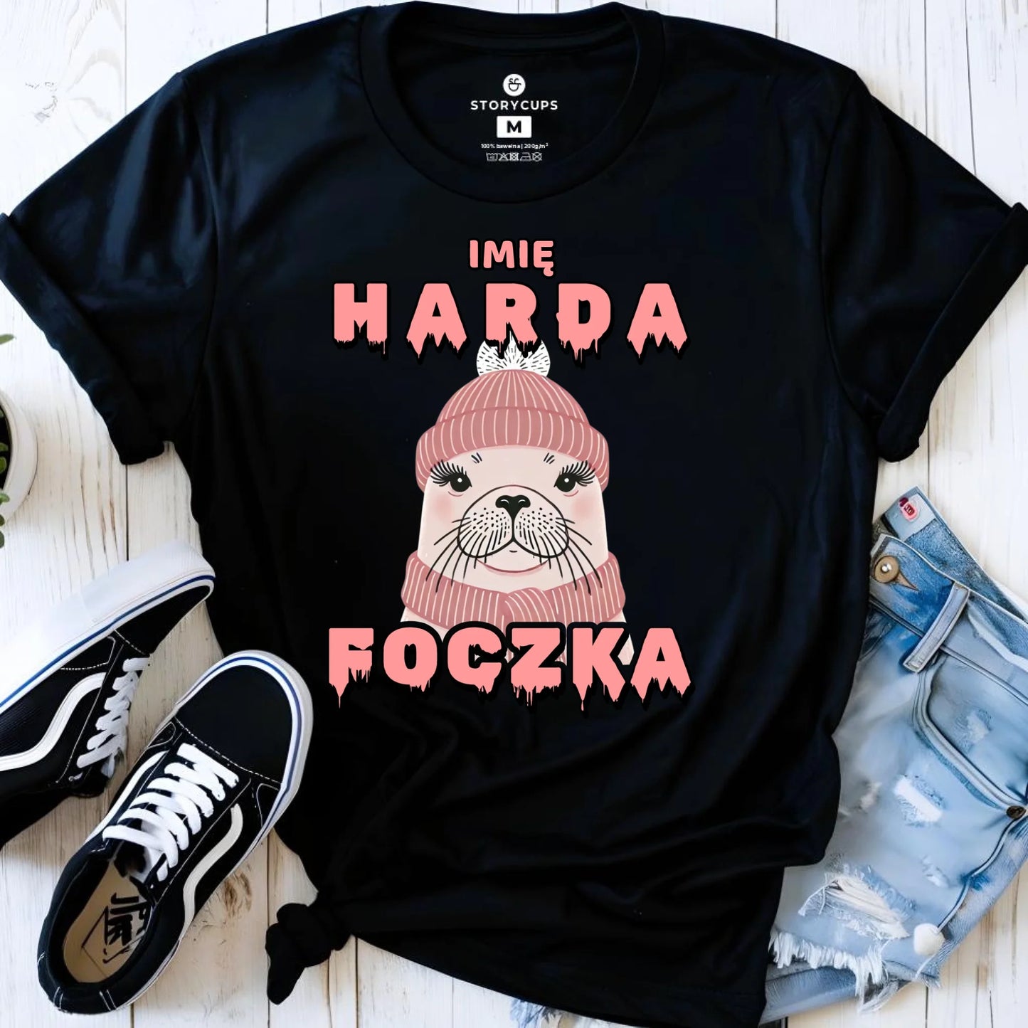Koszulka damska - prezent dla morsa - Harda foczka - personalizowana HM05 - StoryCups.pl