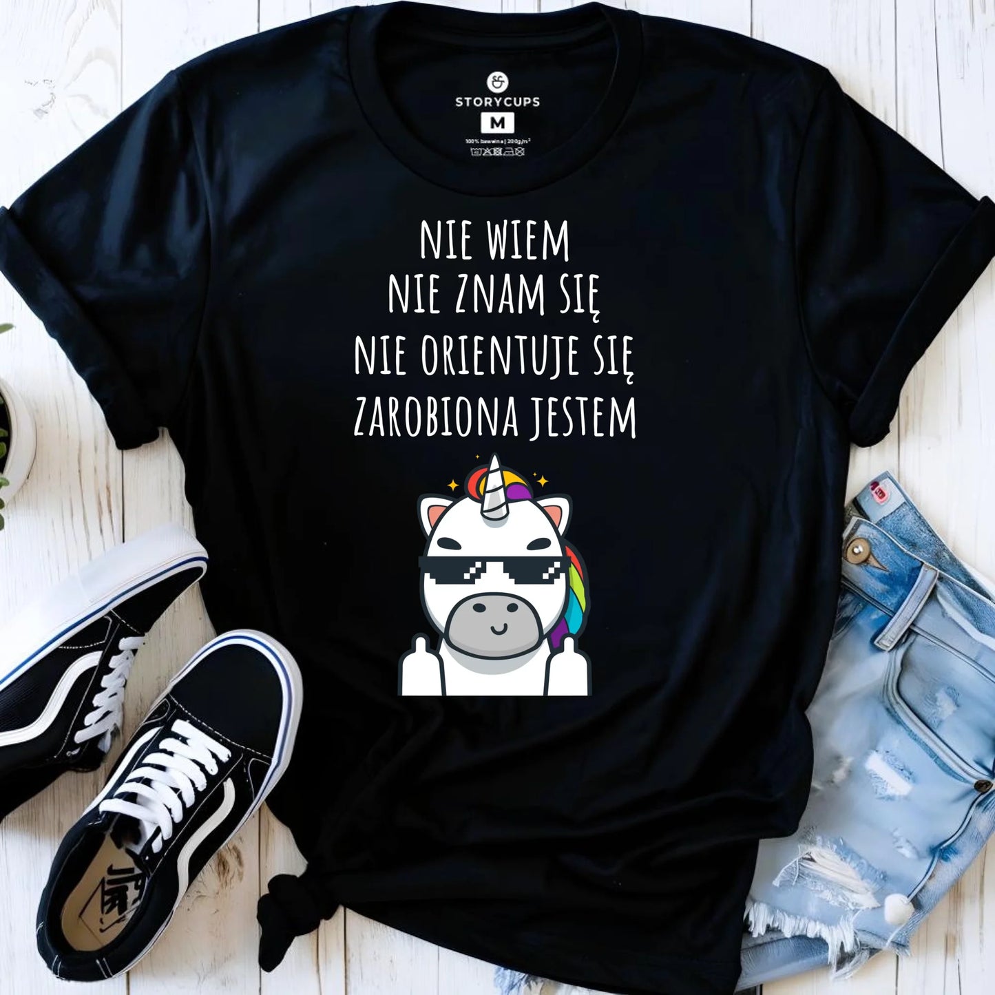 Koszulka damska - Nie wiem, nie znam się, zarobiona jestem DZ05 - StoryCups.pl