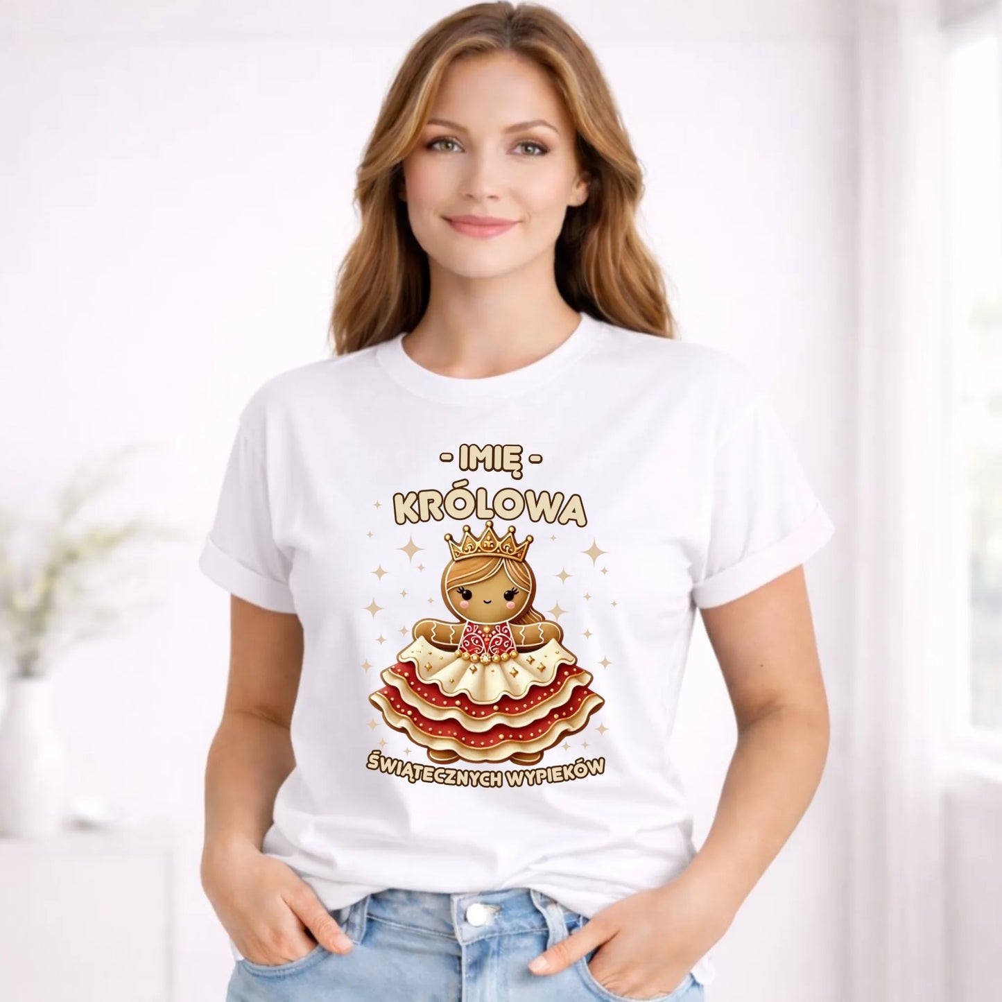 Koszulka damska świąteczna - Królowa świątecznych wypieków - personalizowana BN28 - StoryCups.pl