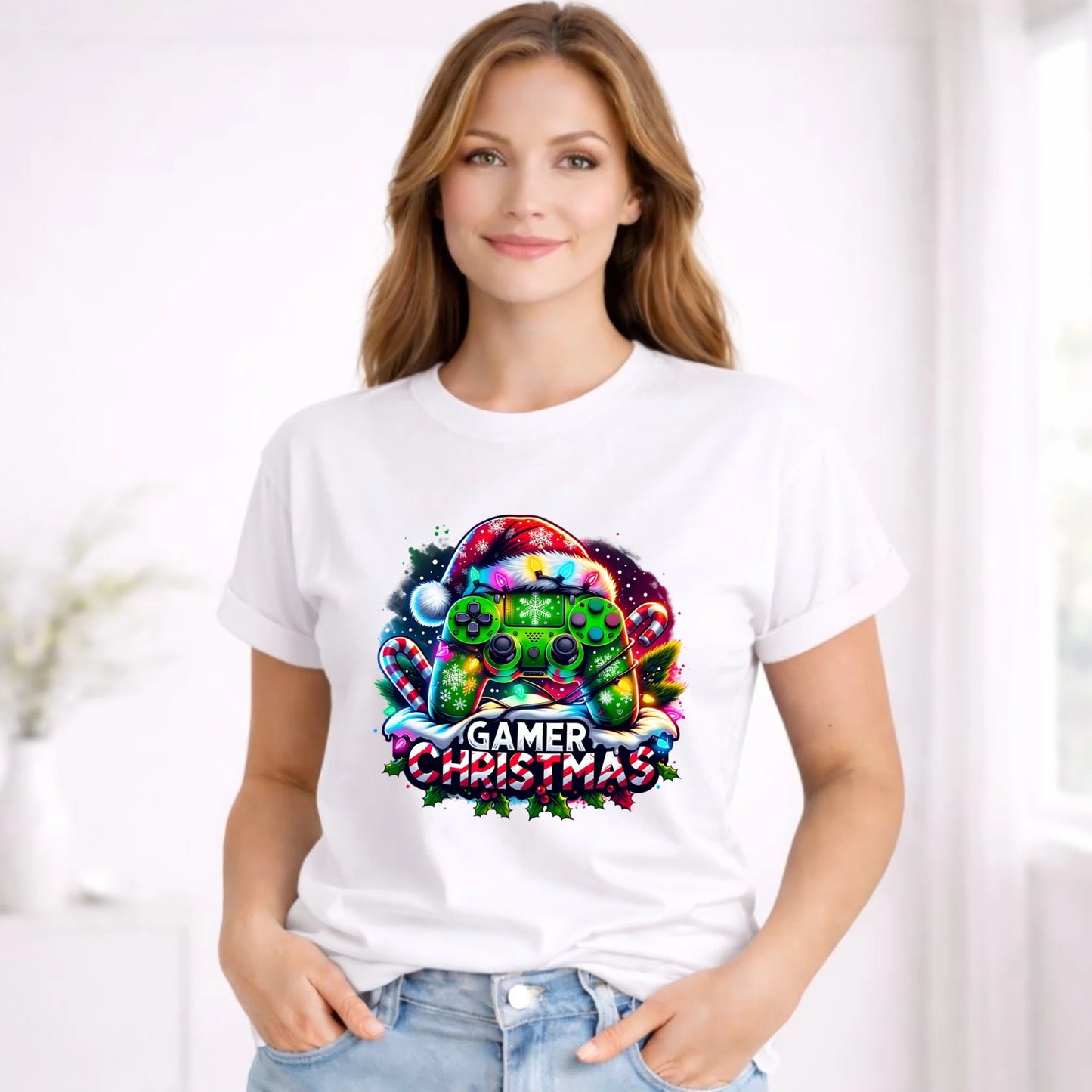 Koszulka damska świąteczna - prezent dla gracza - Christmas gamer BN22 - StoryCups.pl