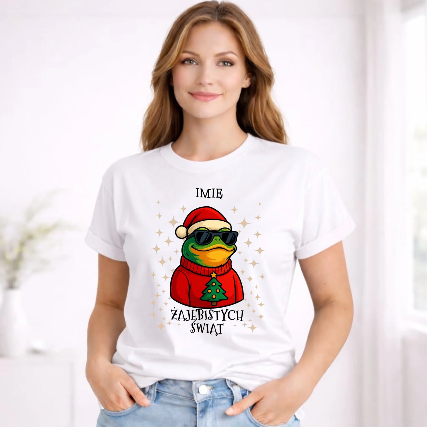 Koszulka damska świąteczna - Żajebistych Świąt - personalizowana BN144 - StoryCups.pl