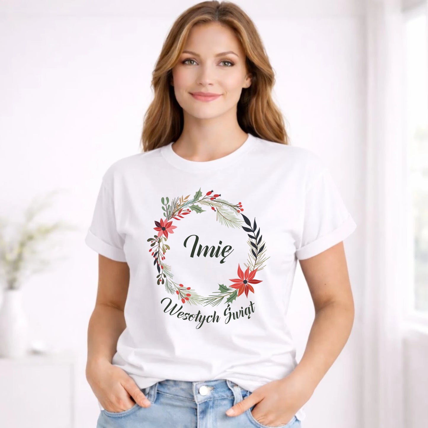 Koszulka damska świąteczna - Wesołych Świąt - personalizowana BN19 - StoryCups.pl