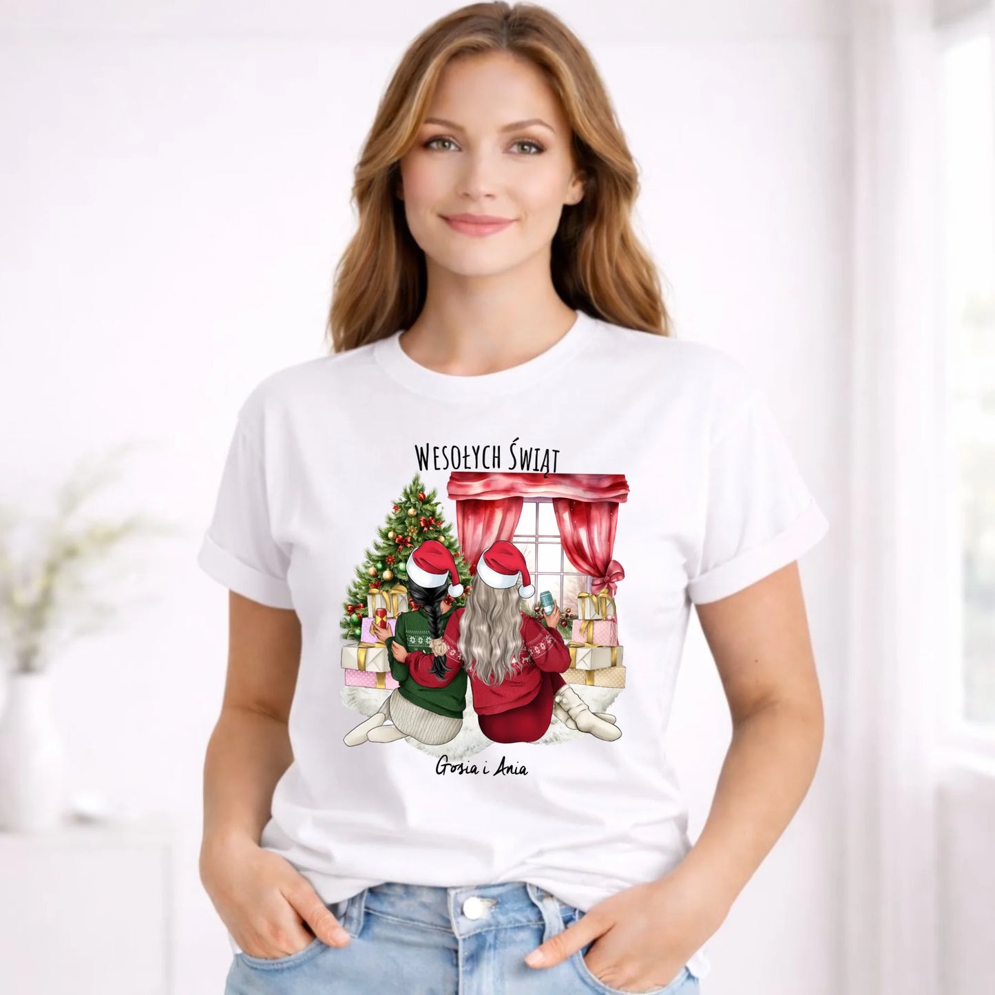 Koszulka damska świąteczna - prezent dla przyjaciółki - 2-4 przyjaciółek - personalizowana PR06 - StoryCups.pl