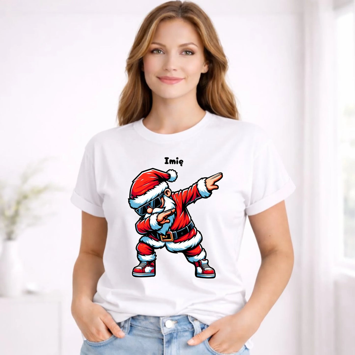 Koszulka damska świąteczna - Mikołaj - na Mikołajki - personalizowana BN136 - StoryCups.pl