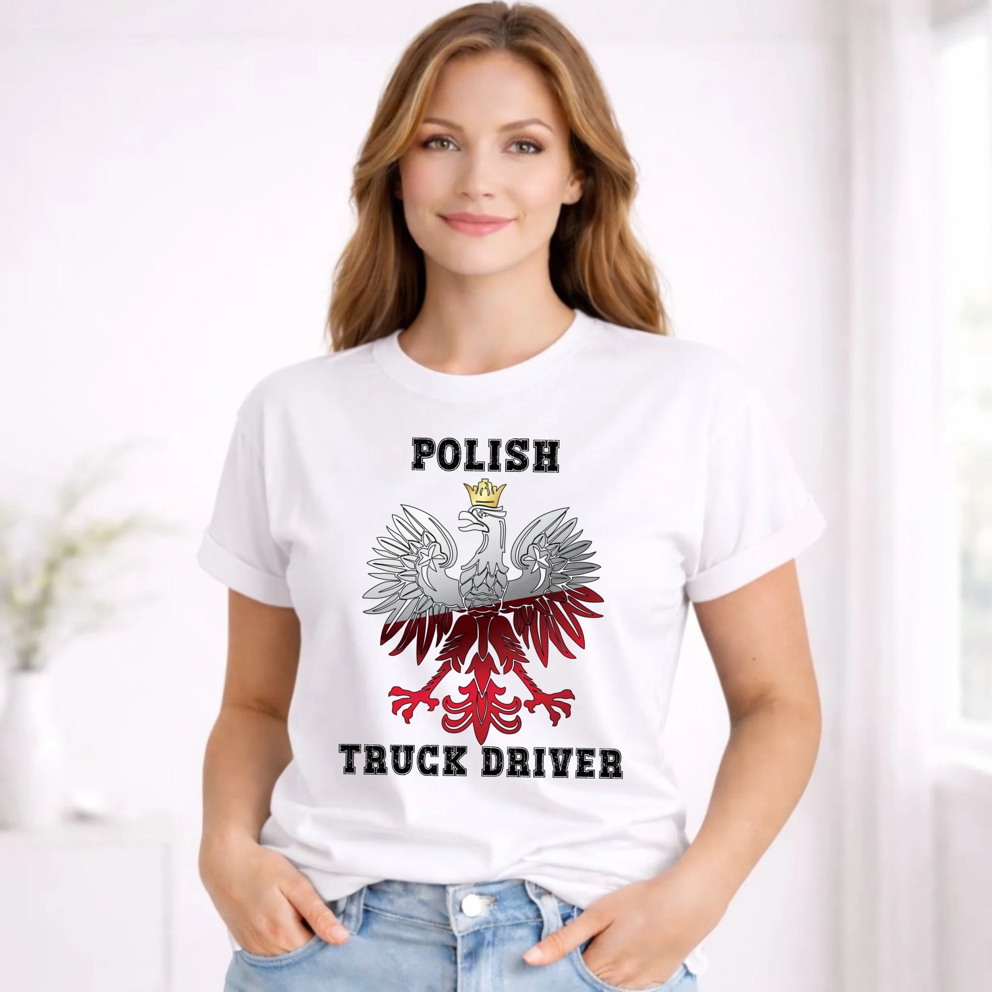 Koszulka damska dla kierowcy ciężarówki - Polish Truck Driver ZKT06 - StoryCups.pl