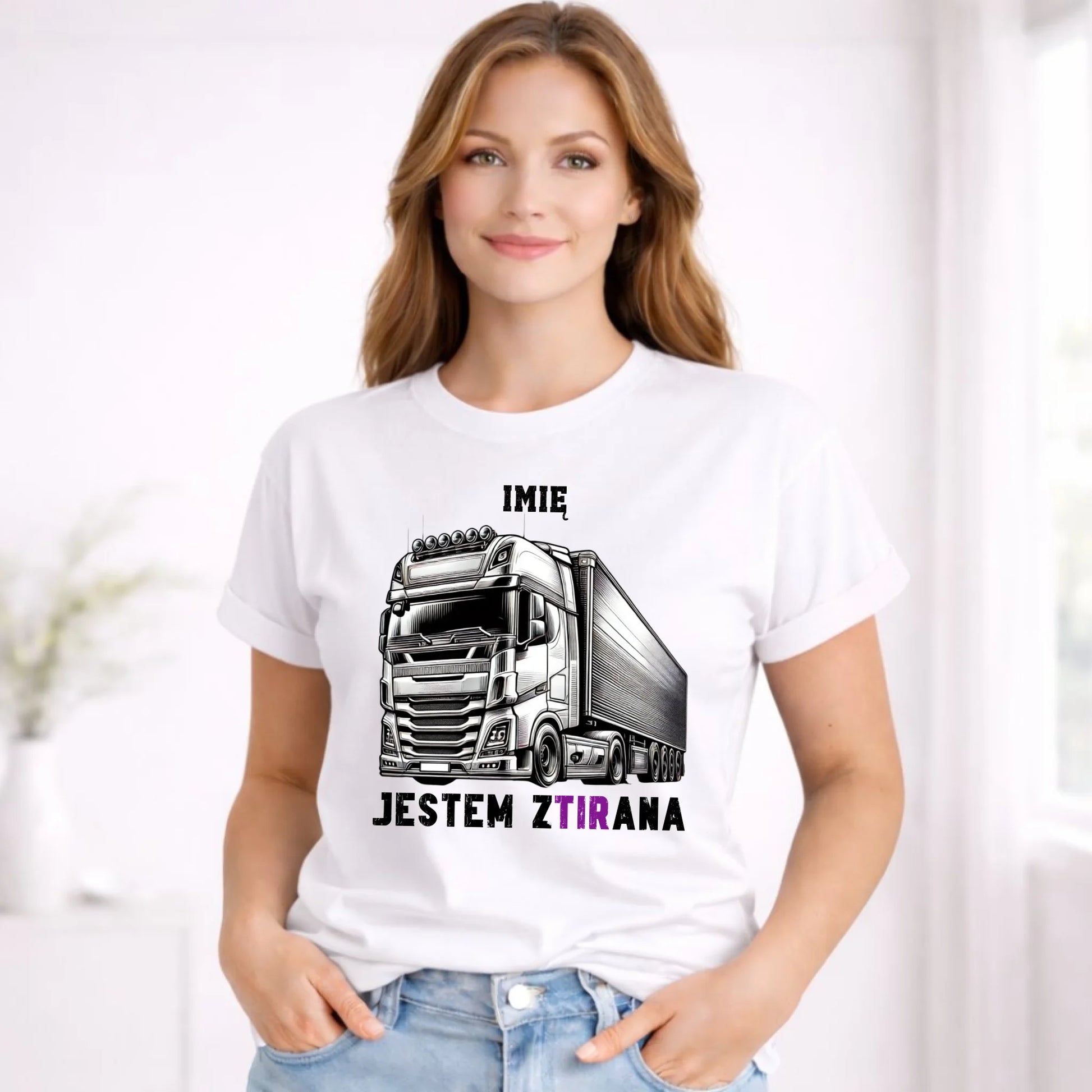 Koszulka damska dla kierowcy tira - Jestem zTIRana - personalizowana ZKT02 - StoryCups.pl