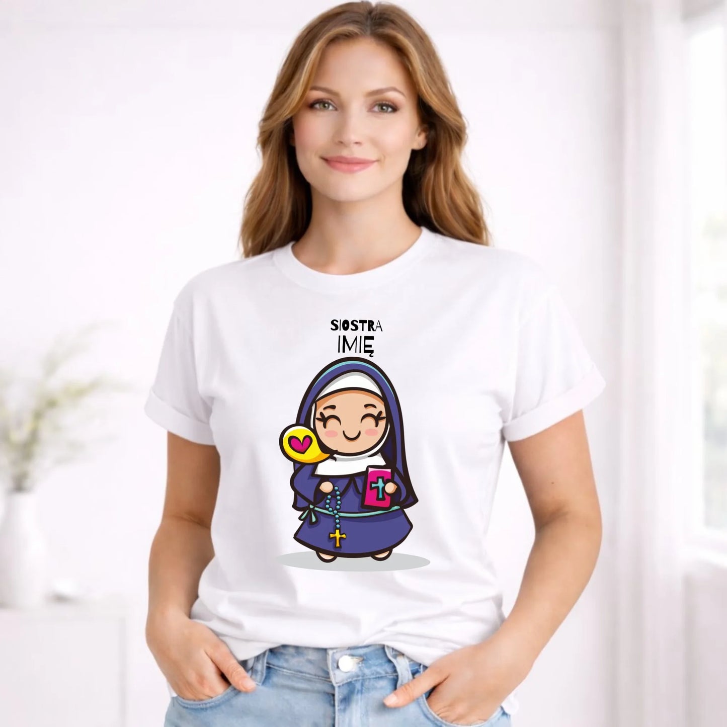 Koszulka damska dla siostry zakonnej - personalizowana N30 - StoryCups.pl