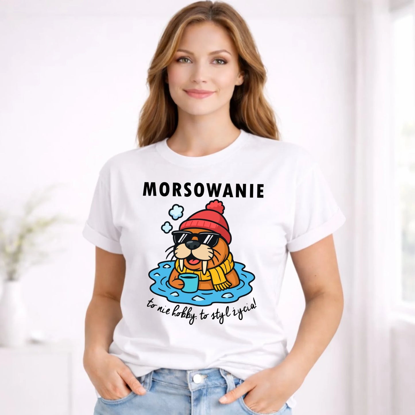 Koszulka damska - prezent dla morsa - Morsowanie to styl życia HM10 - StoryCups.pl