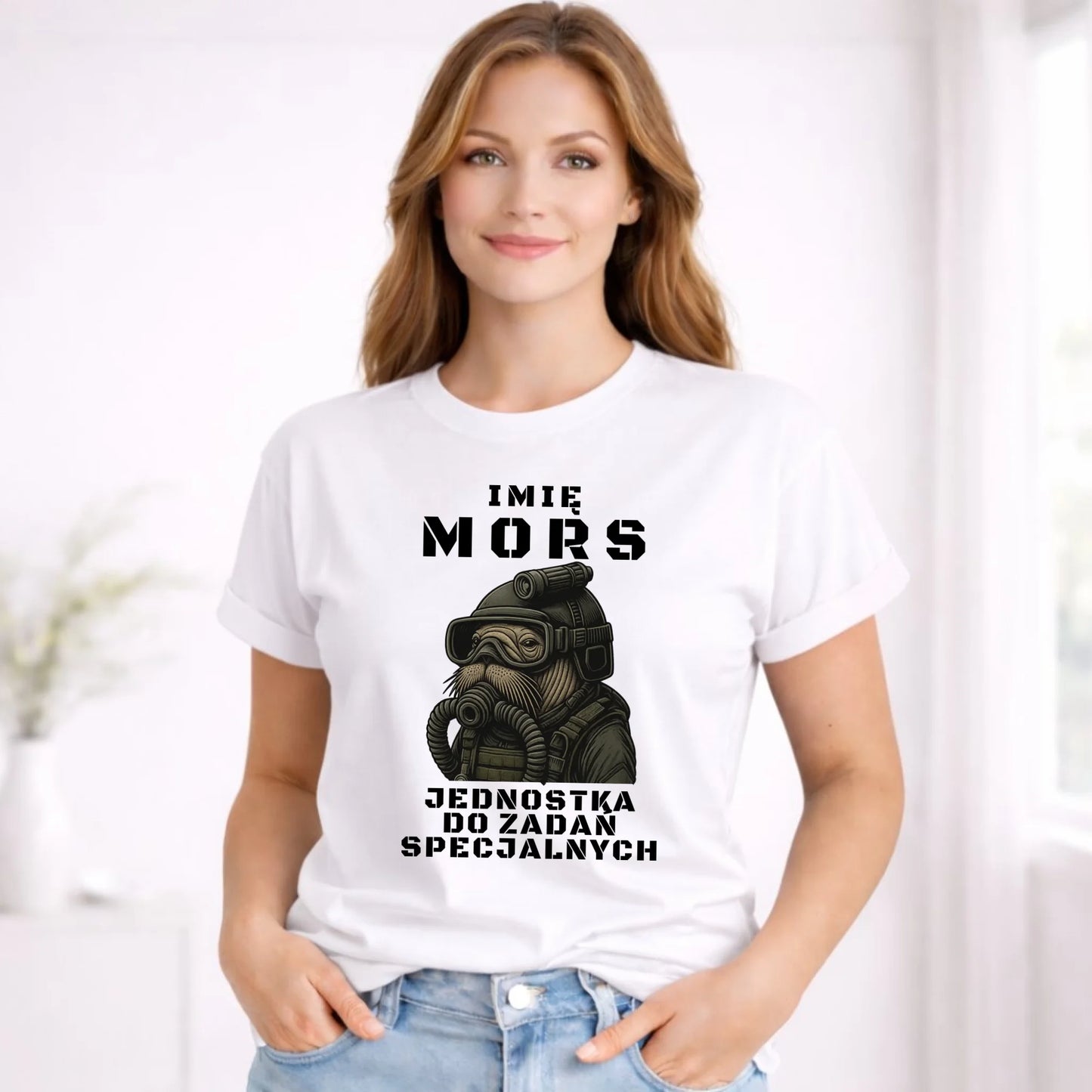 Koszulka damska - prezent dla morsa - Mors do zadań specjalnych - personalizowana HM07 - StoryCups.pl