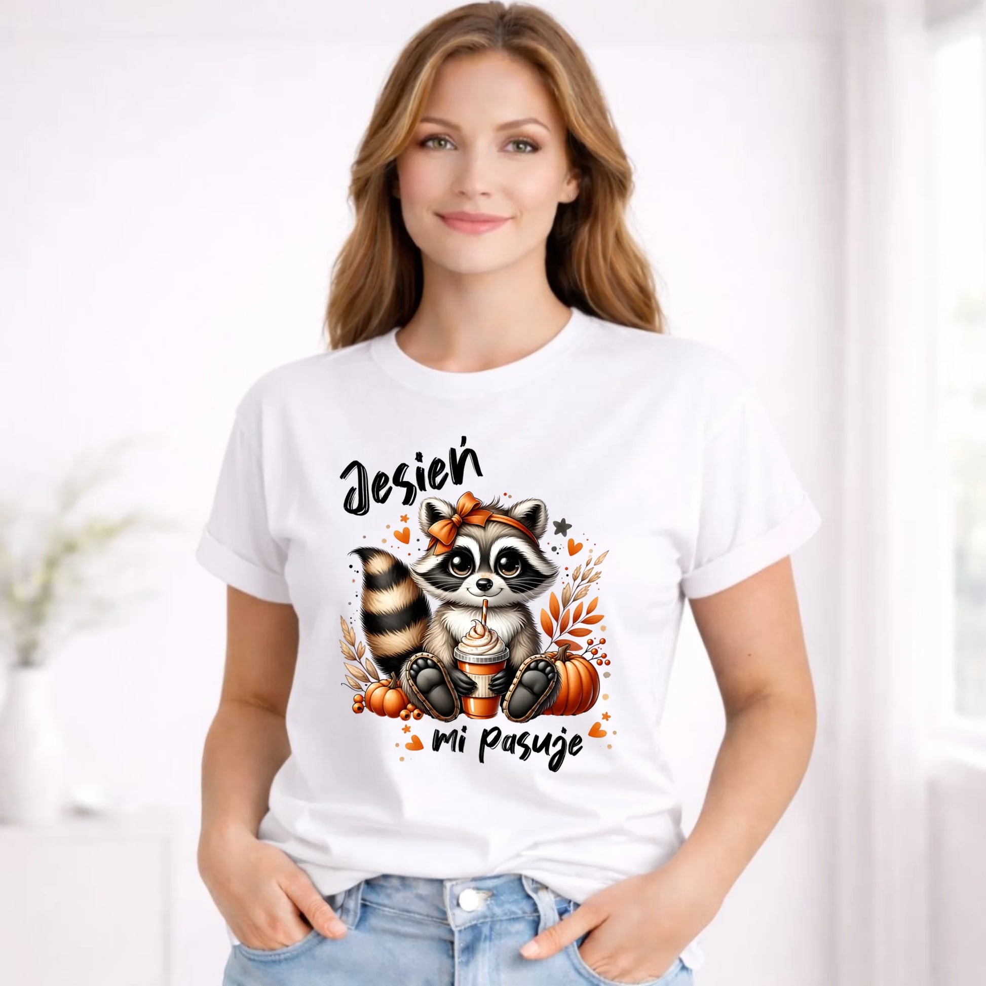 Koszulka damska jesienna - Jesień mi pasuje JS25 - StoryCups.pl