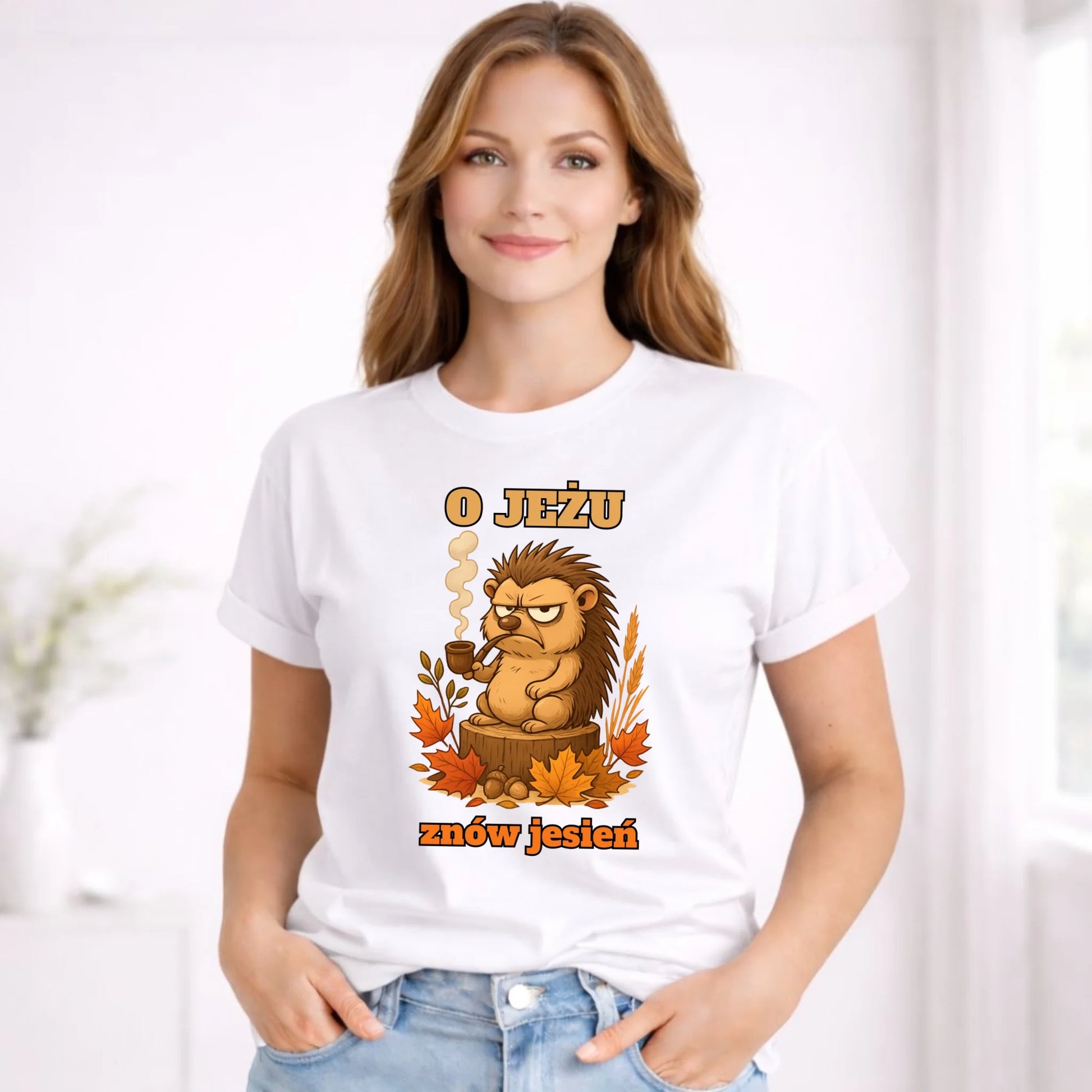 Koszulka damska jesienna - O jeżu znów jesień JS20 - StoryCups.pl