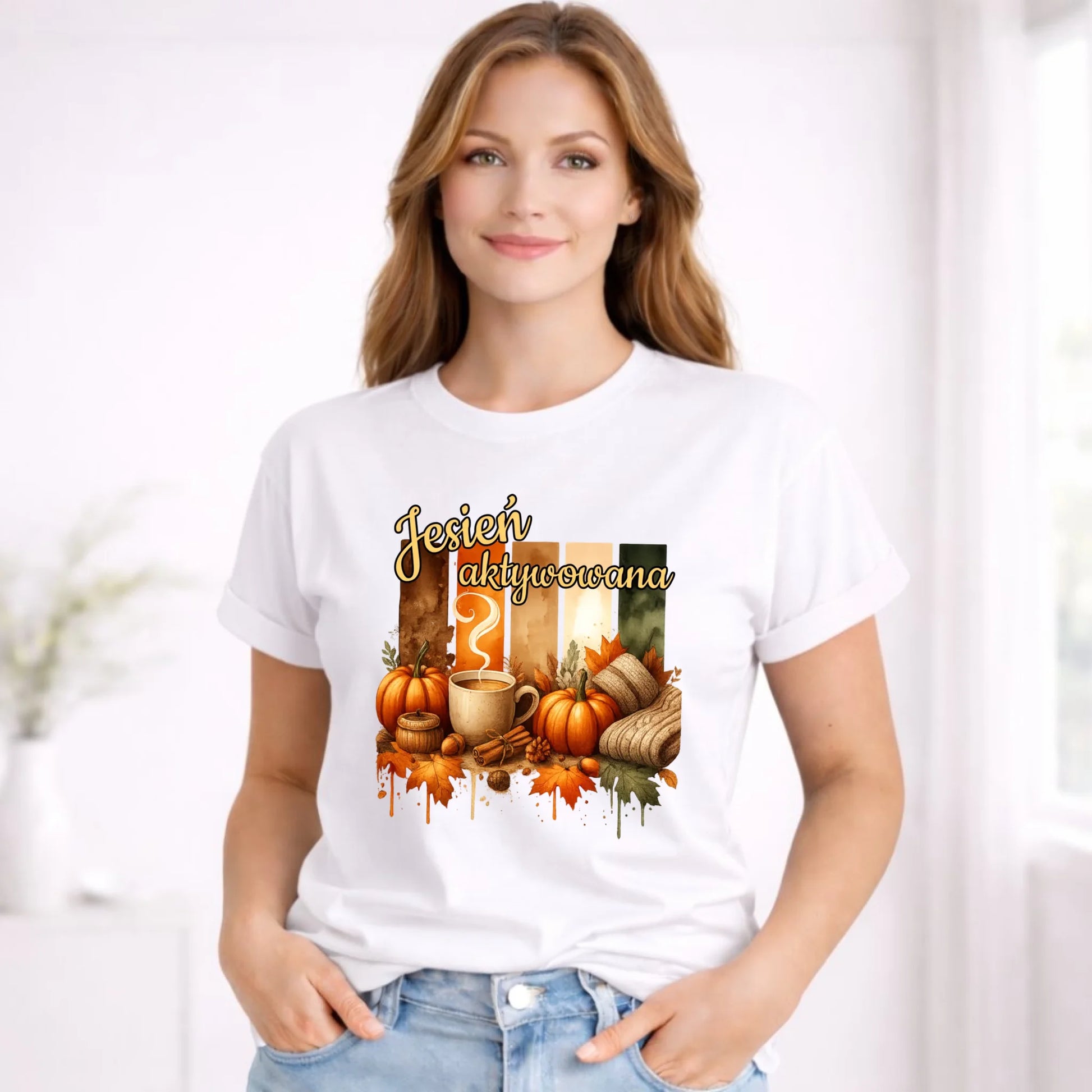 Koszulka damska jesienna - Jesień aktywowana JS26 - StoryCups.pl