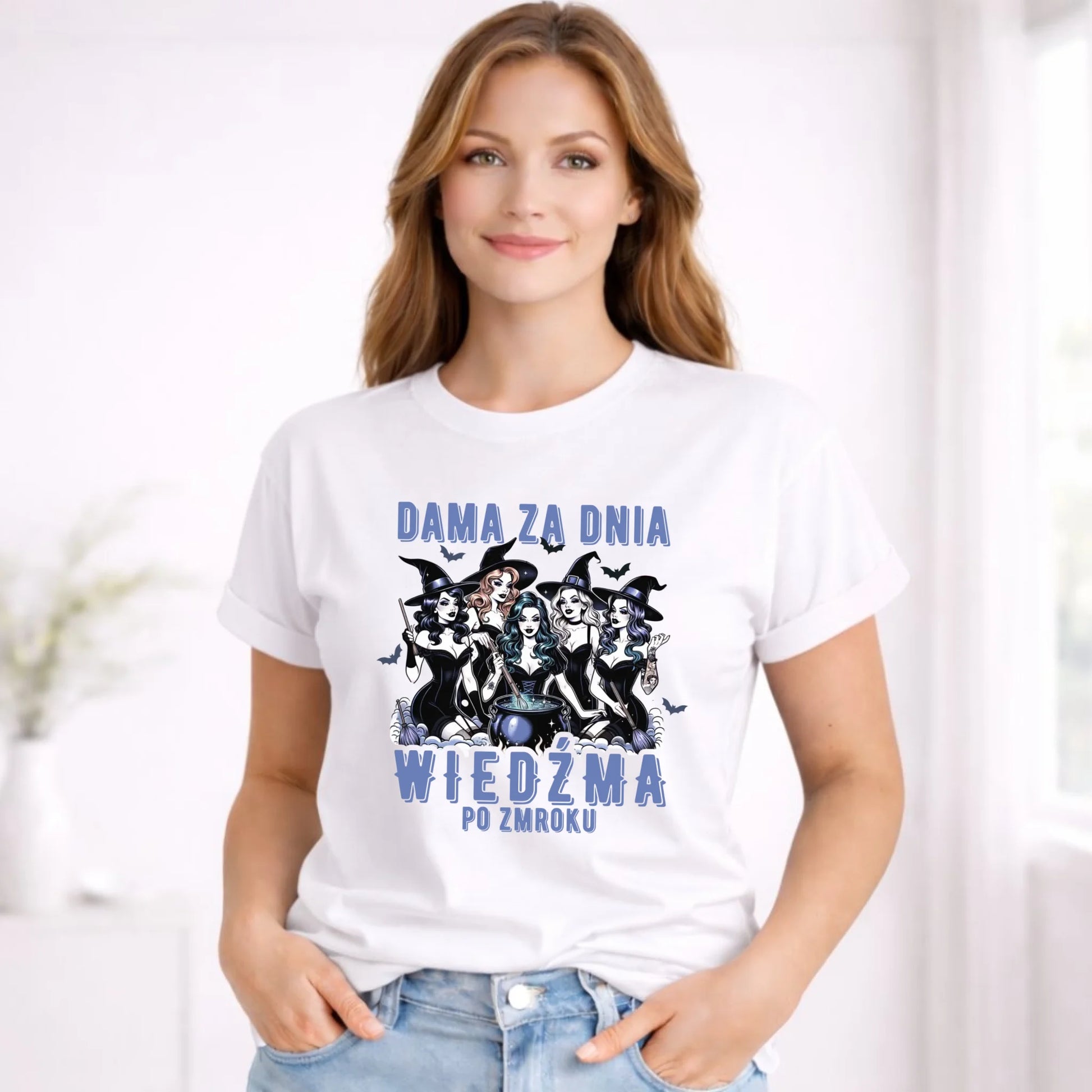 Koszulka damska - Dama za dnia wiedźma po zmroku HL16 - StoryCups.pl