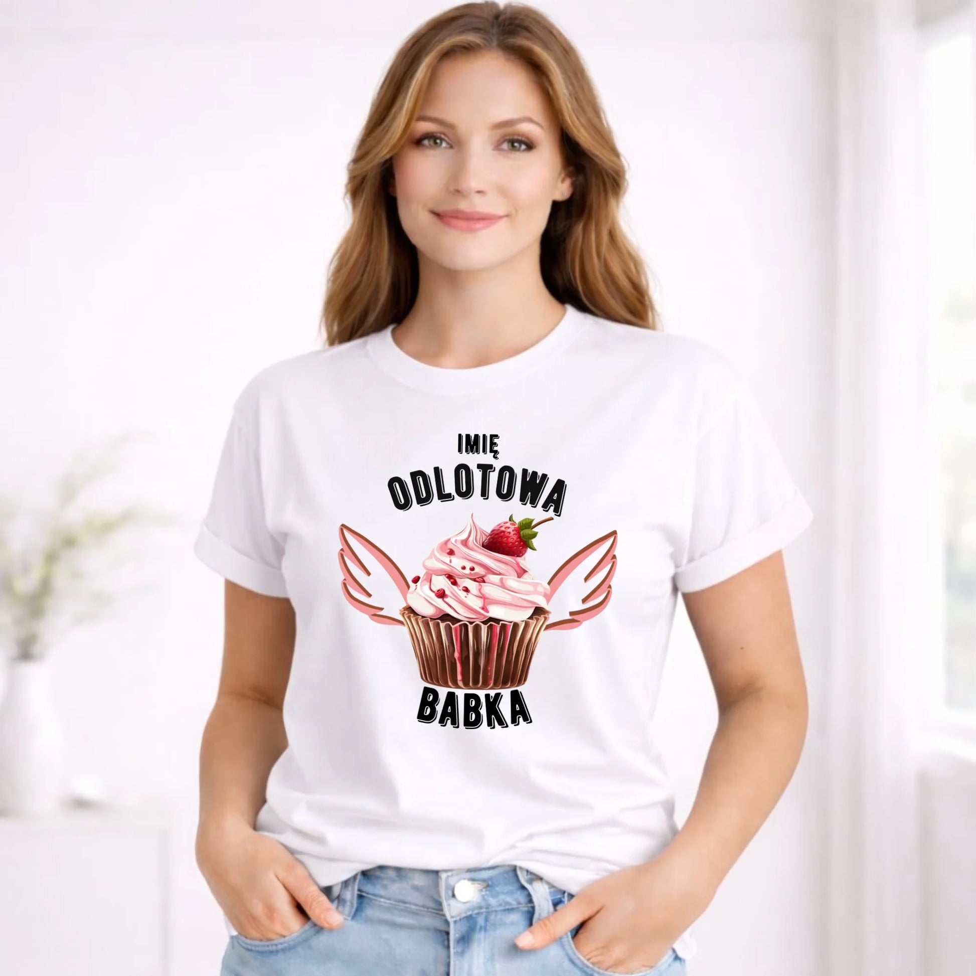 Koszulka damska - Odlotowa babka - personalizowana DZ06 - StoryCups.pl