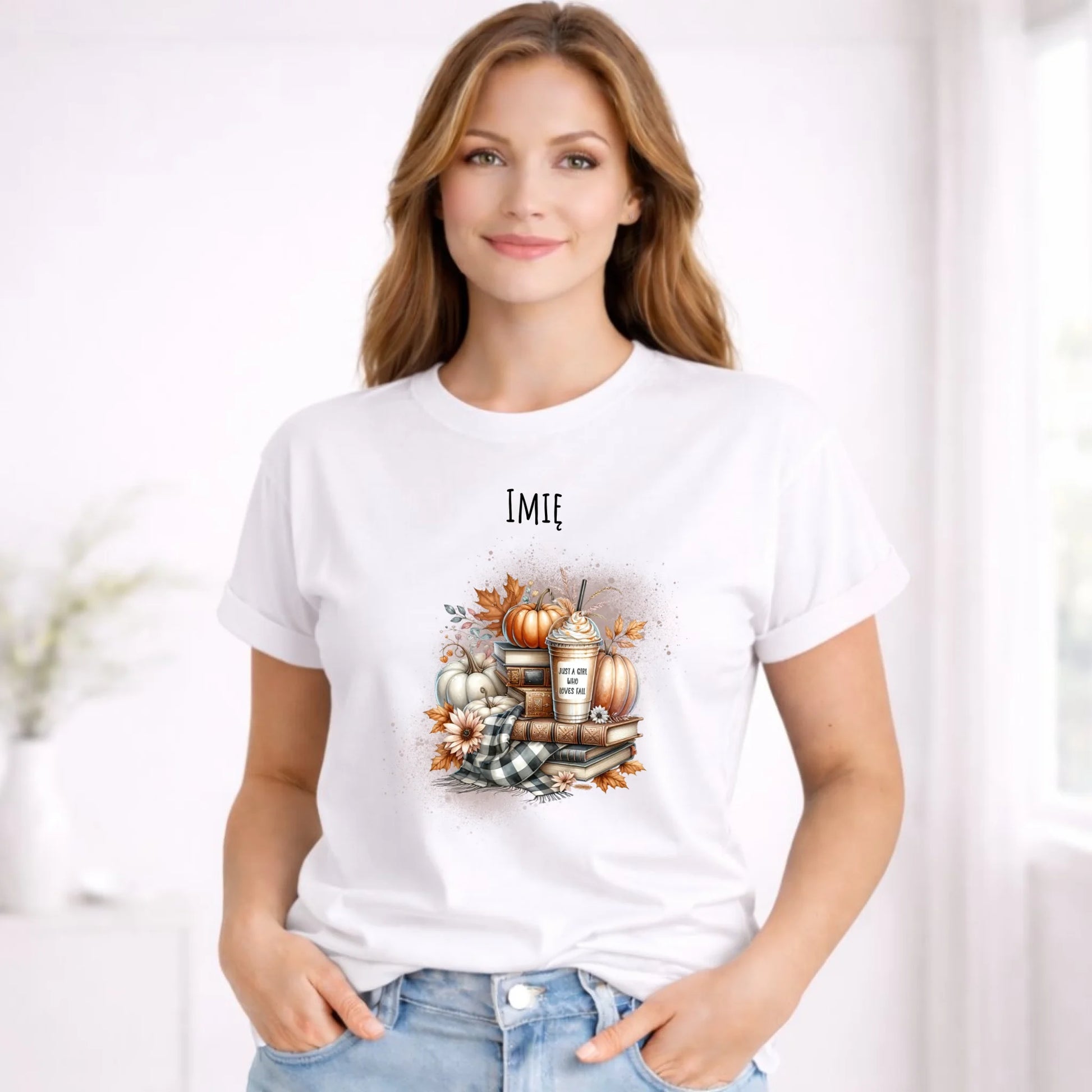 Koszulka damska jesienna - Książkara - personalizowana JS14 - StoryCups.pl