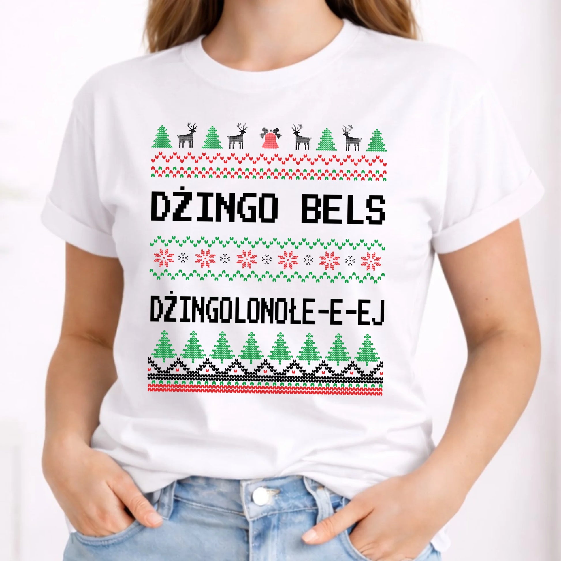 Koszulka damska świąteczna - prezent na Święta - Dżingo bels BN11 - StoryCups.pl
