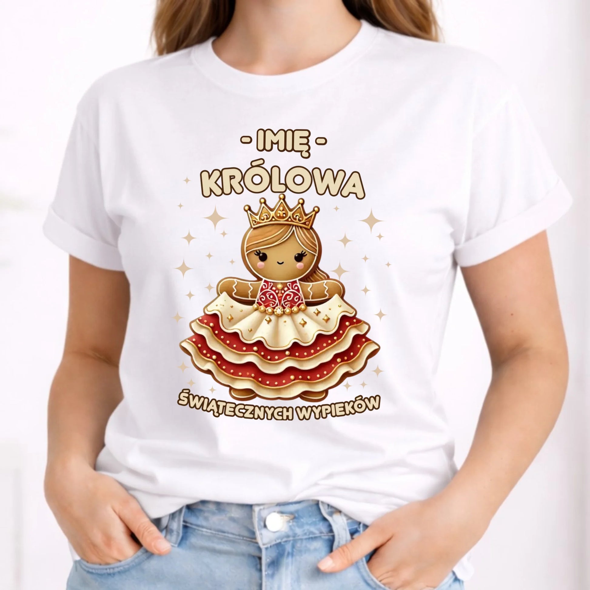Koszulka damska świąteczna - Królowa świątecznych wypieków - personalizowana BN28 - StoryCups.pl