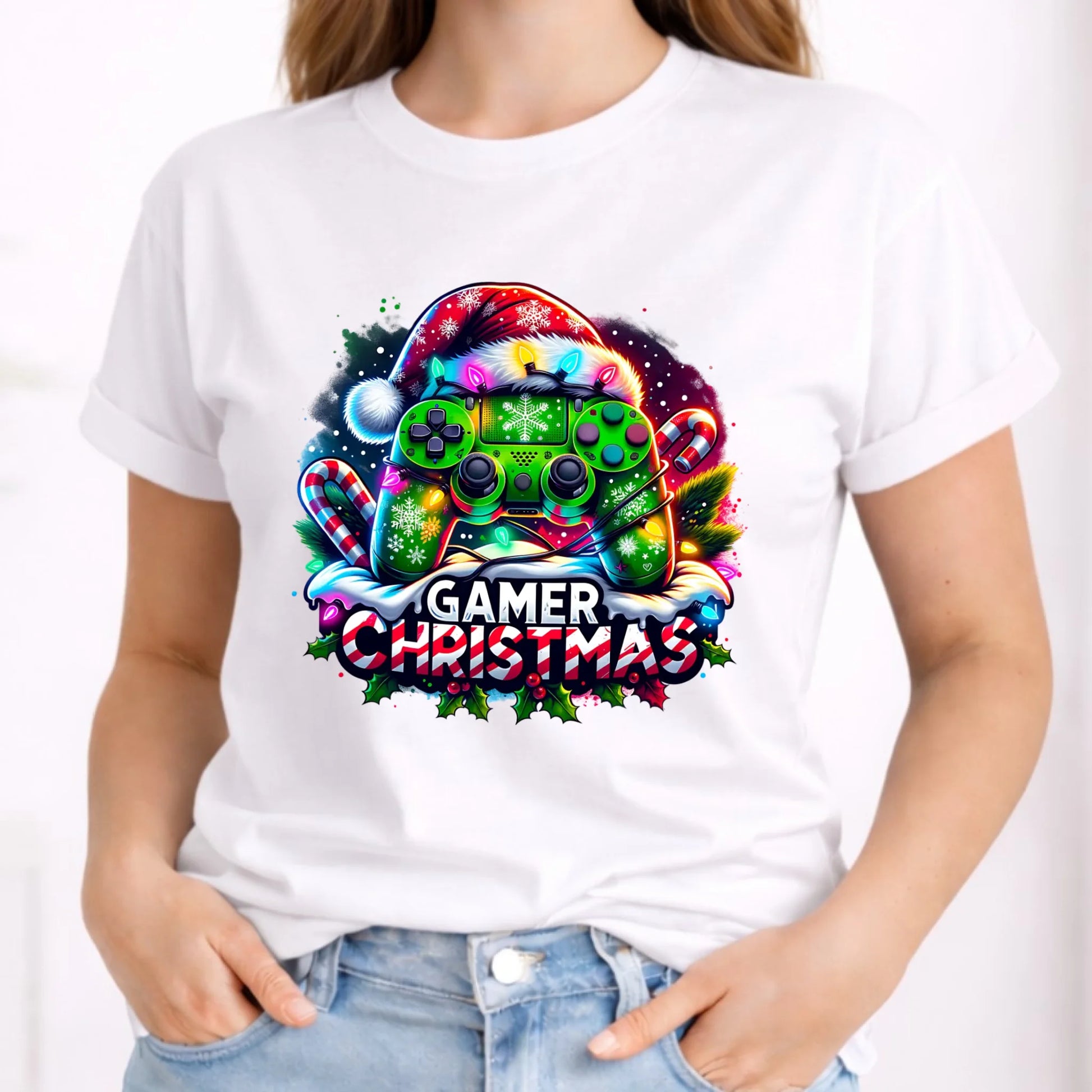 Koszulka damska świąteczna - prezent dla gracza - Christmas gamer BN22 - StoryCups.pl