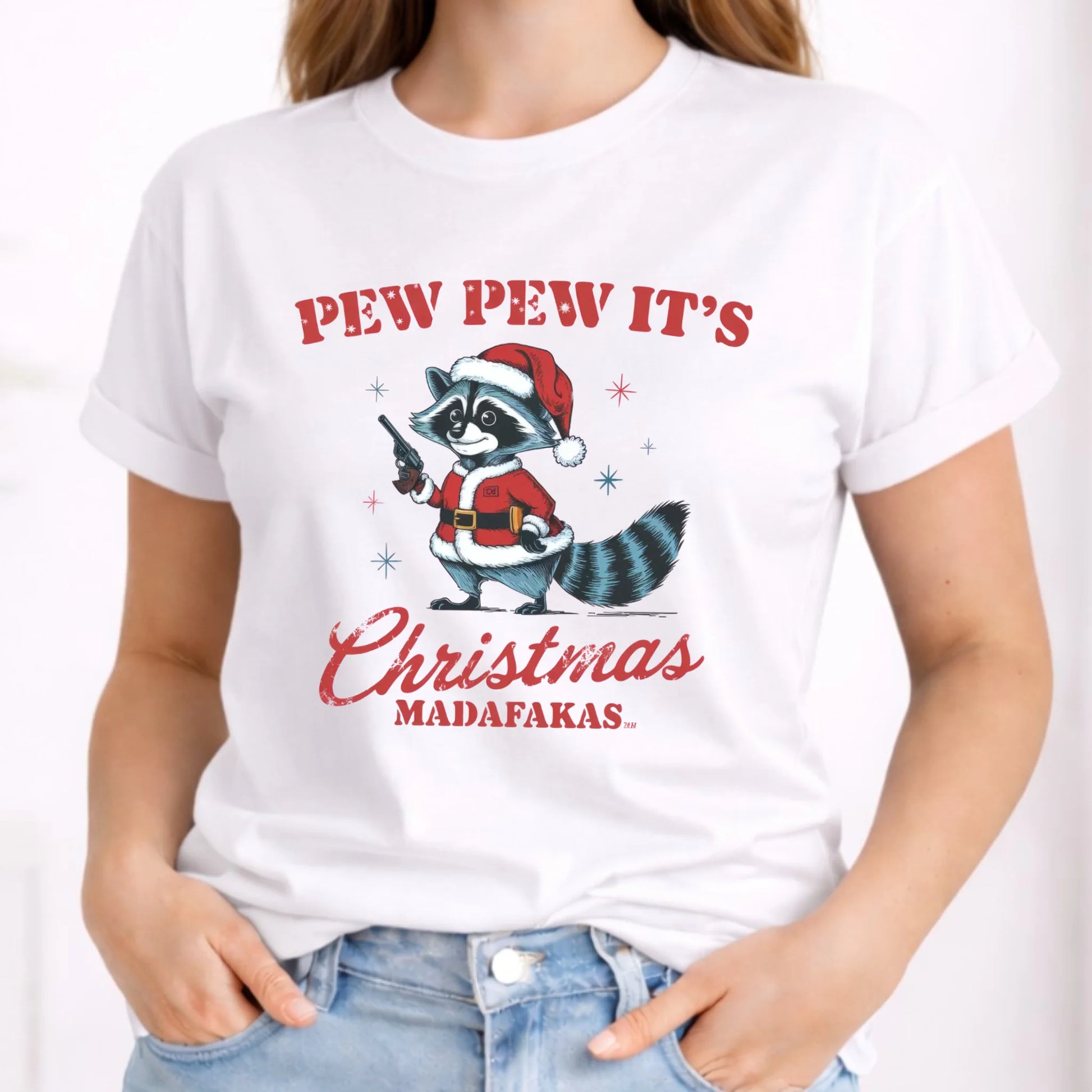 Koszulka damska świąteczna - Pew pew it's Christmas BN60 - StoryCups.pl