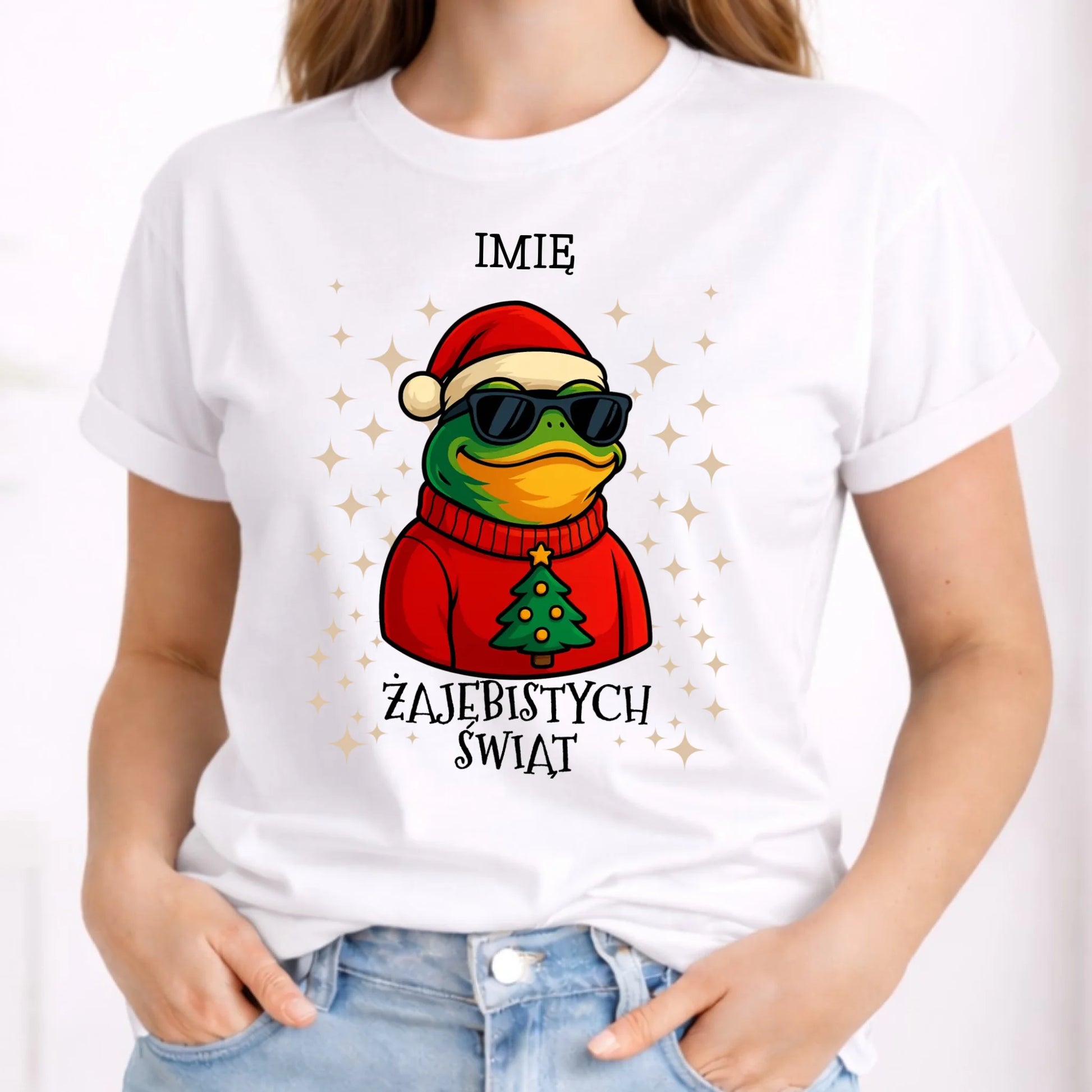 Koszulka damska świąteczna - Żajebistych Świąt - personalizowana BN144 - StoryCups.pl