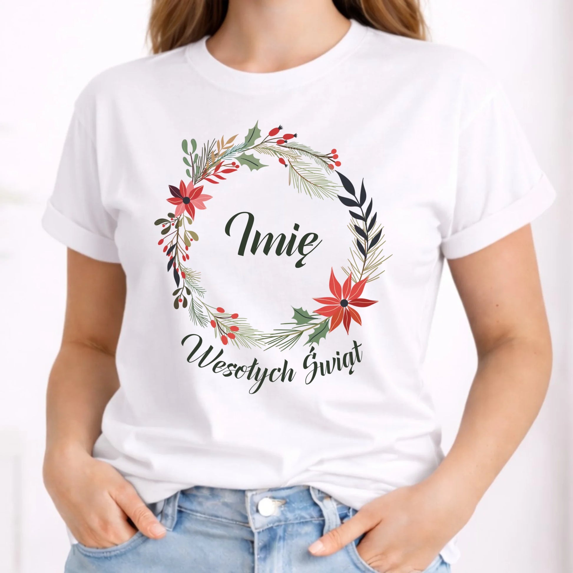 Koszulka damska świąteczna - Wesołych Świąt - personalizowana BN19 - StoryCups.pl