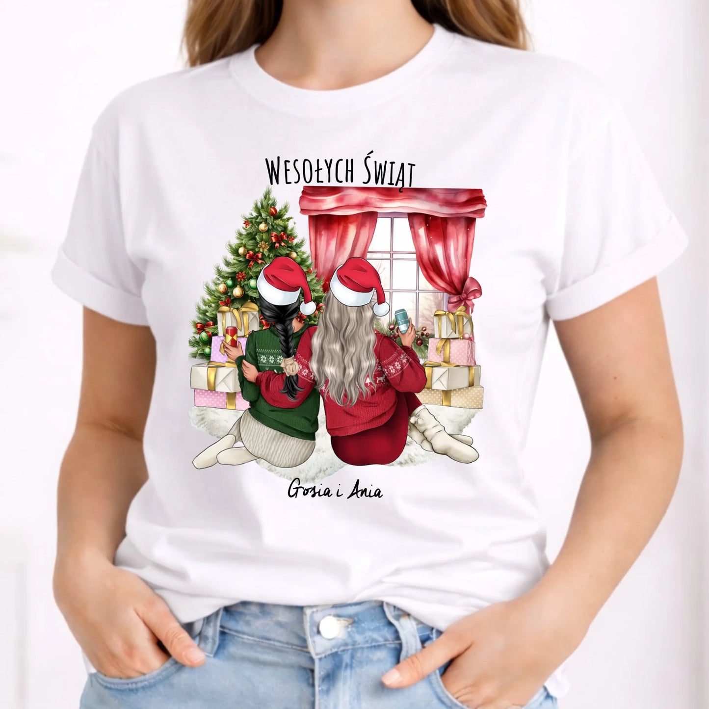 Koszulka damska świąteczna - prezent dla przyjaciółki - 2-4 przyjaciółek - personalizowana PR06 - StoryCups.pl