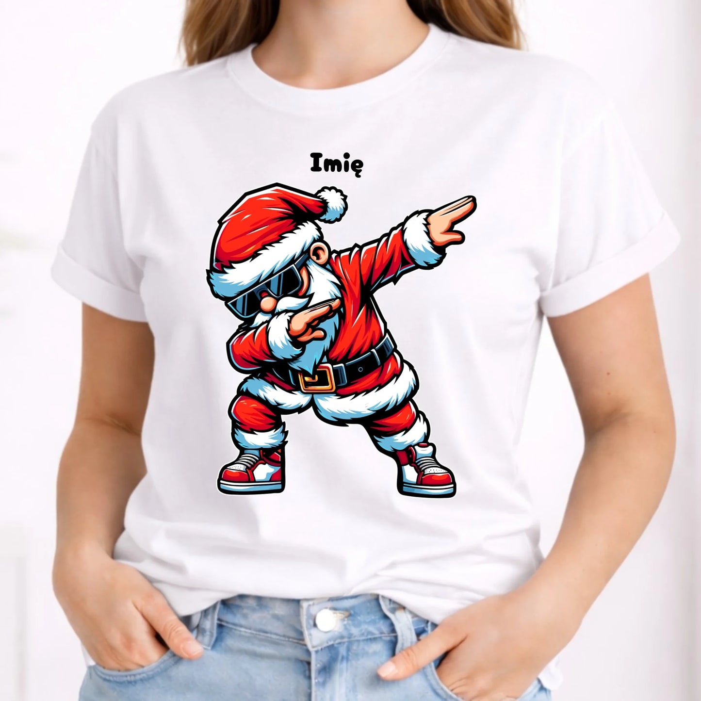 Koszulka damska świąteczna - Mikołaj - na Mikołajki - personalizowana BN136 - StoryCups.pl