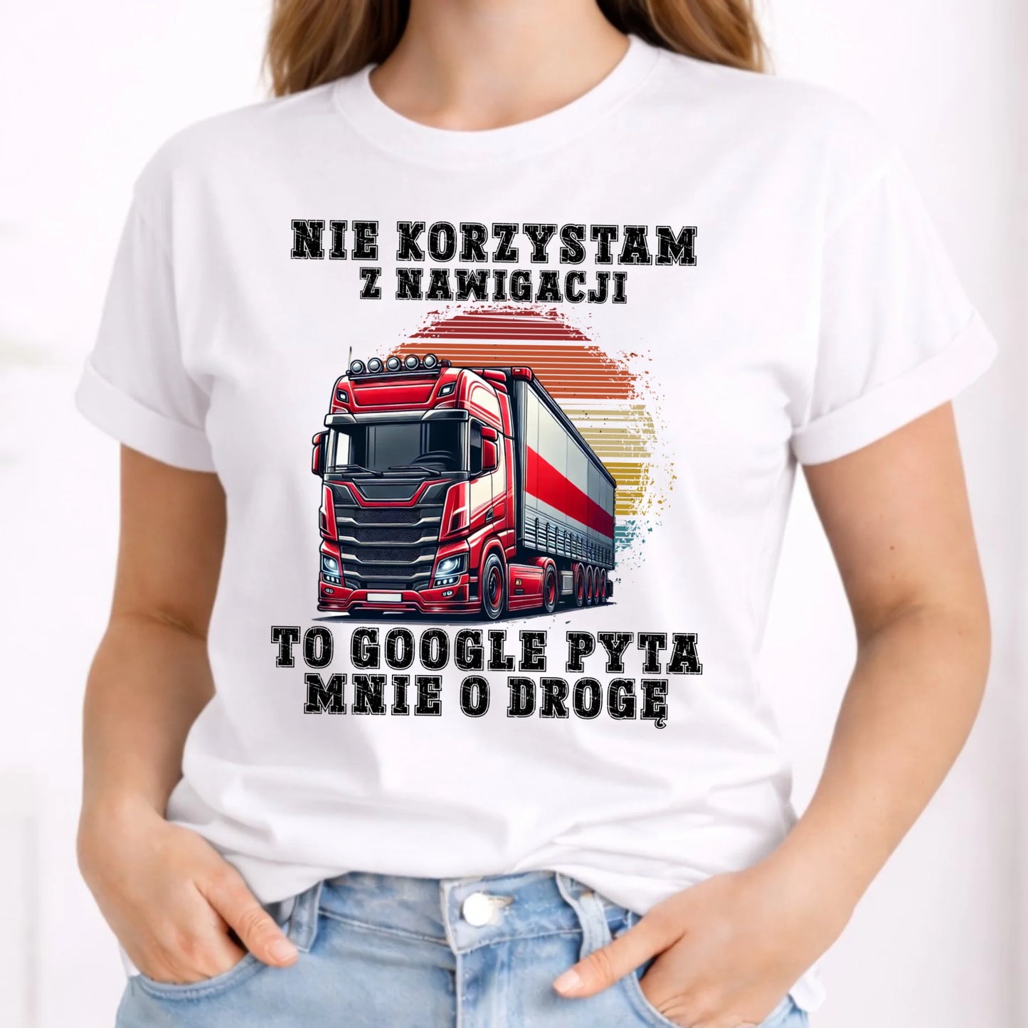 Koszulka damska - kierowca ciężarówki - Google pyta mnie o drogę ZKT10 - StoryCups.pl