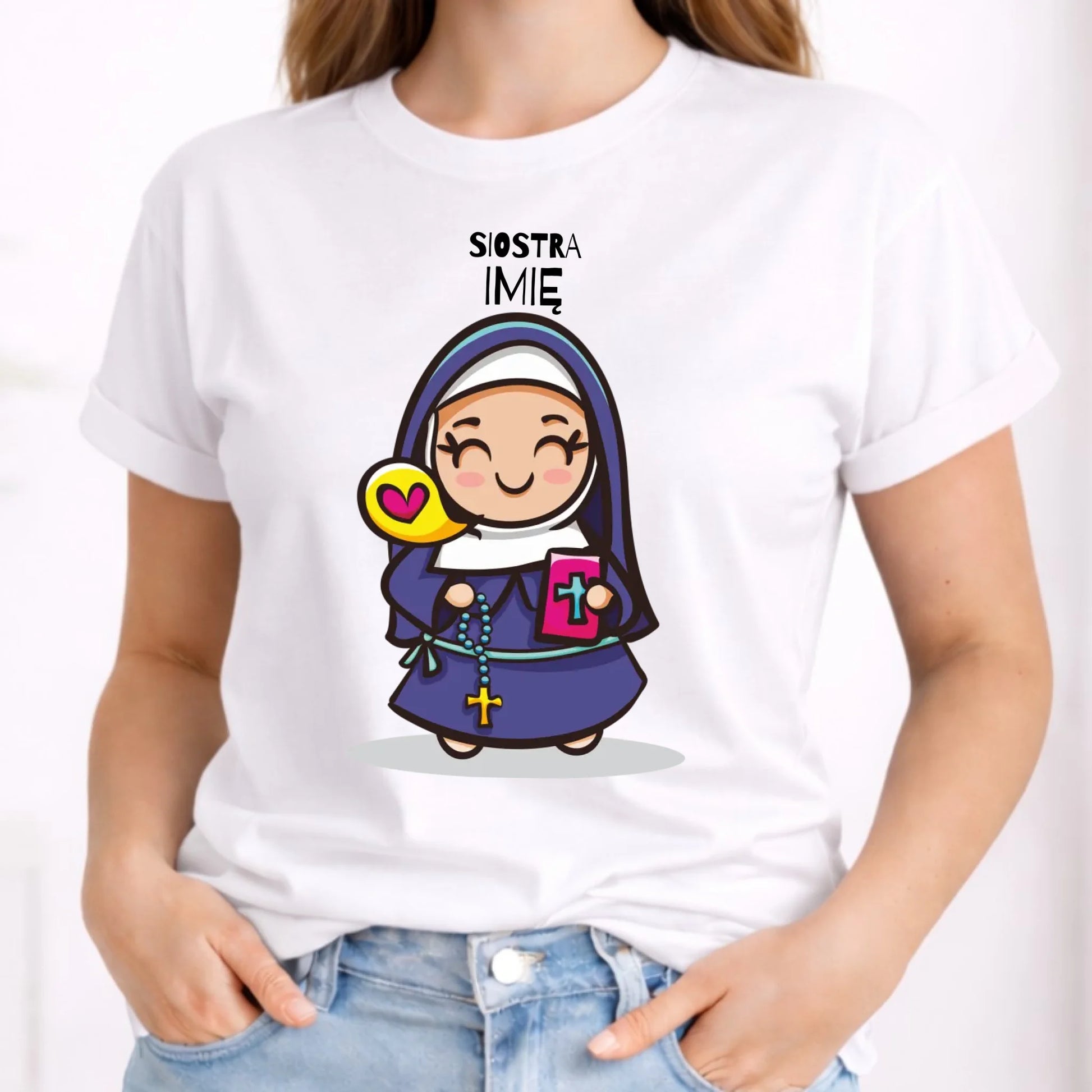 Koszulka damska dla siostry zakonnej - personalizowana N30 - StoryCups.pl