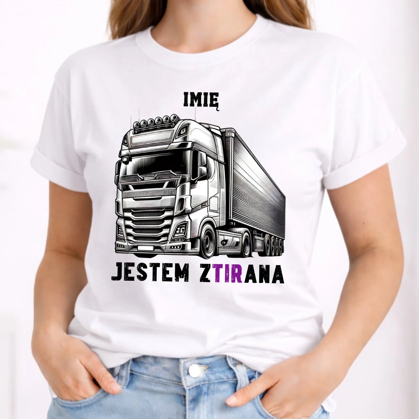 Koszulka damska dla kierowcy tira - Jestem zTIRana - personalizowana ZKT02 - StoryCups.pl