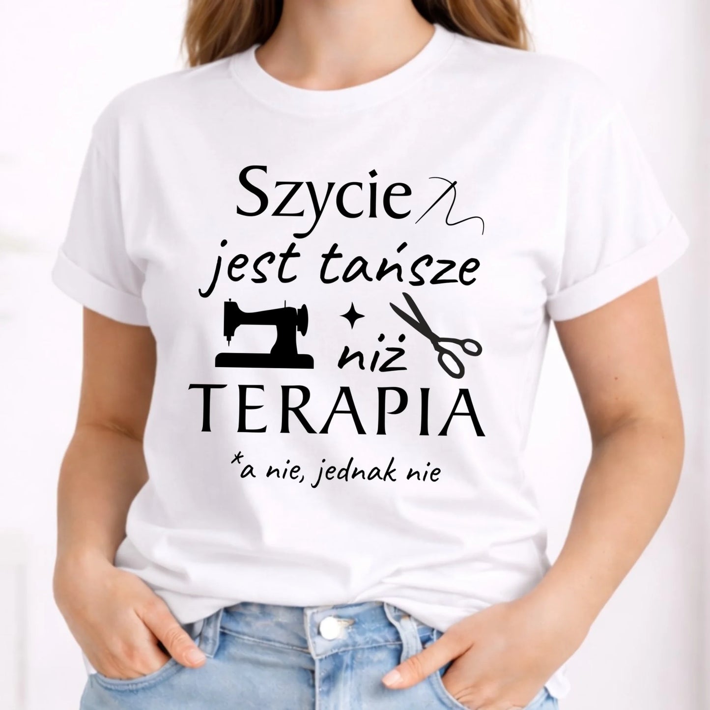 Koszulka damska szyciowa dla krawcowej - Szycie tańsze niż terapia HS04