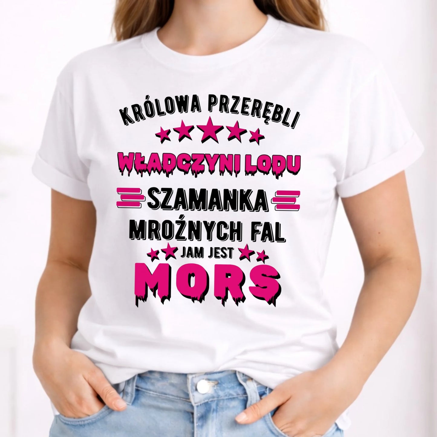 Koszulka damska - prezent dla morsa - Królowa przerębli Jam jest mors HM17 - StoryCups.pl