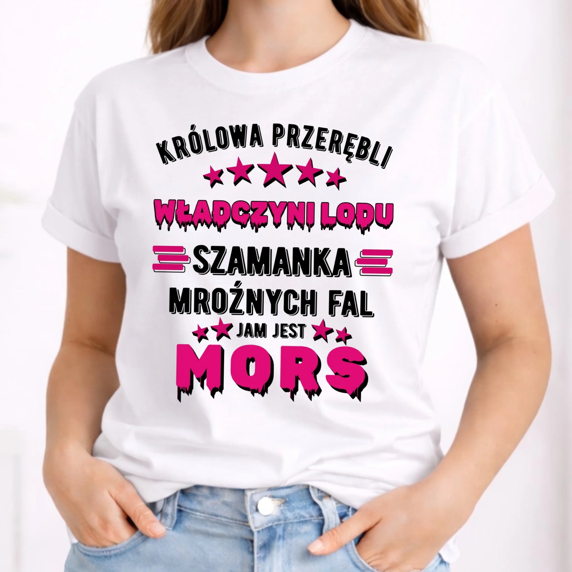 Koszulka damska - prezent dla morsa - Królowa przerębli Jam jest mors HM17 - StoryCups.pl