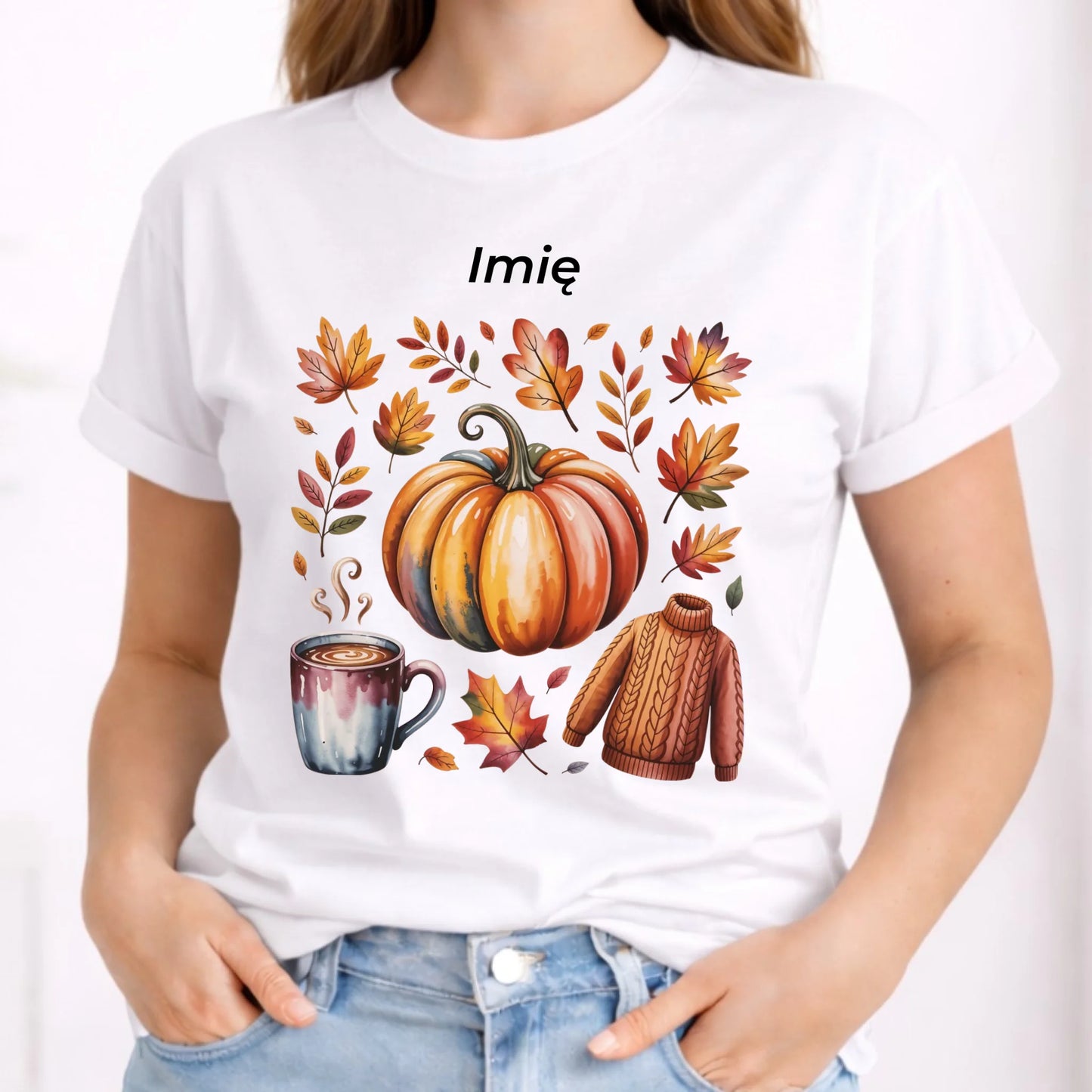 Koszulka damska jesienna - Złota jesień - personalizowana JS30 - StoryCups.pl