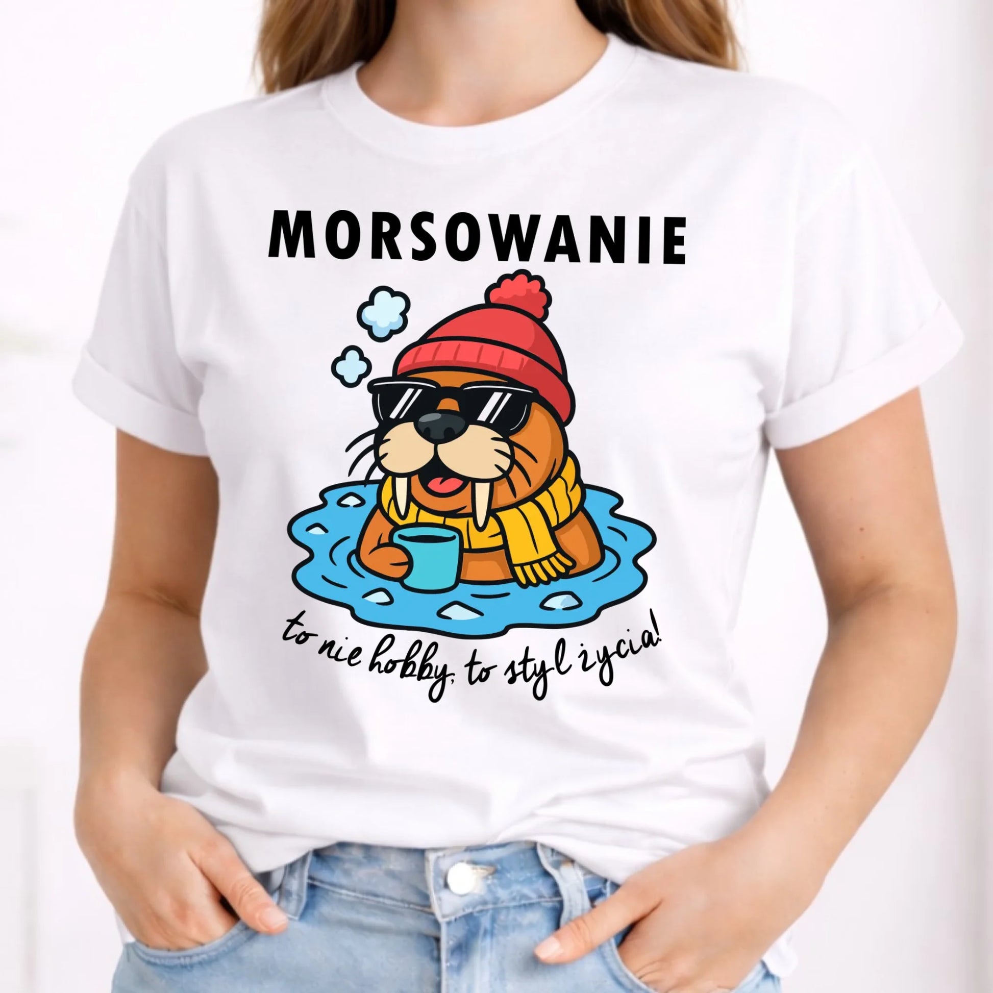 Koszulka damska - prezent dla morsa - Morsowanie to styl życia HM10 - StoryCups.pl